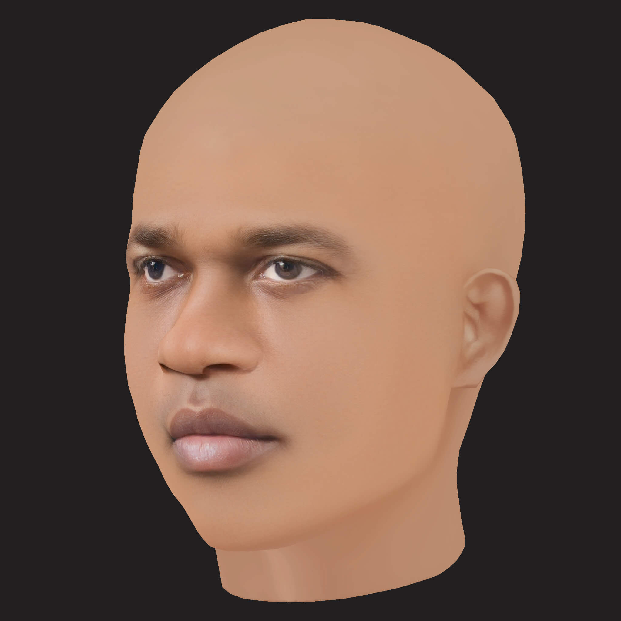 Low Poly AAP Ferg Rapper Head 3D Model