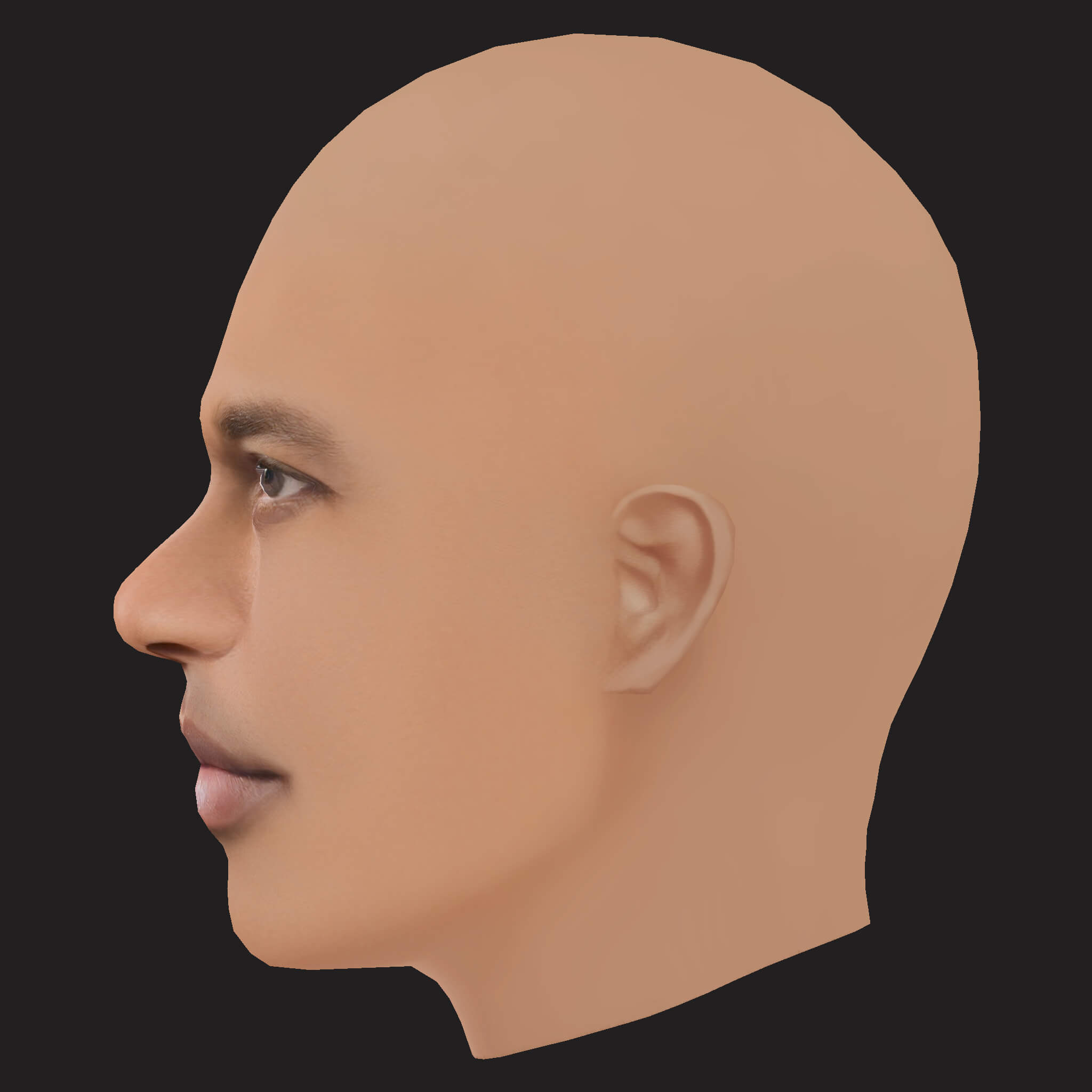 Low Poly AAP Ferg Rapper Head 3D Model