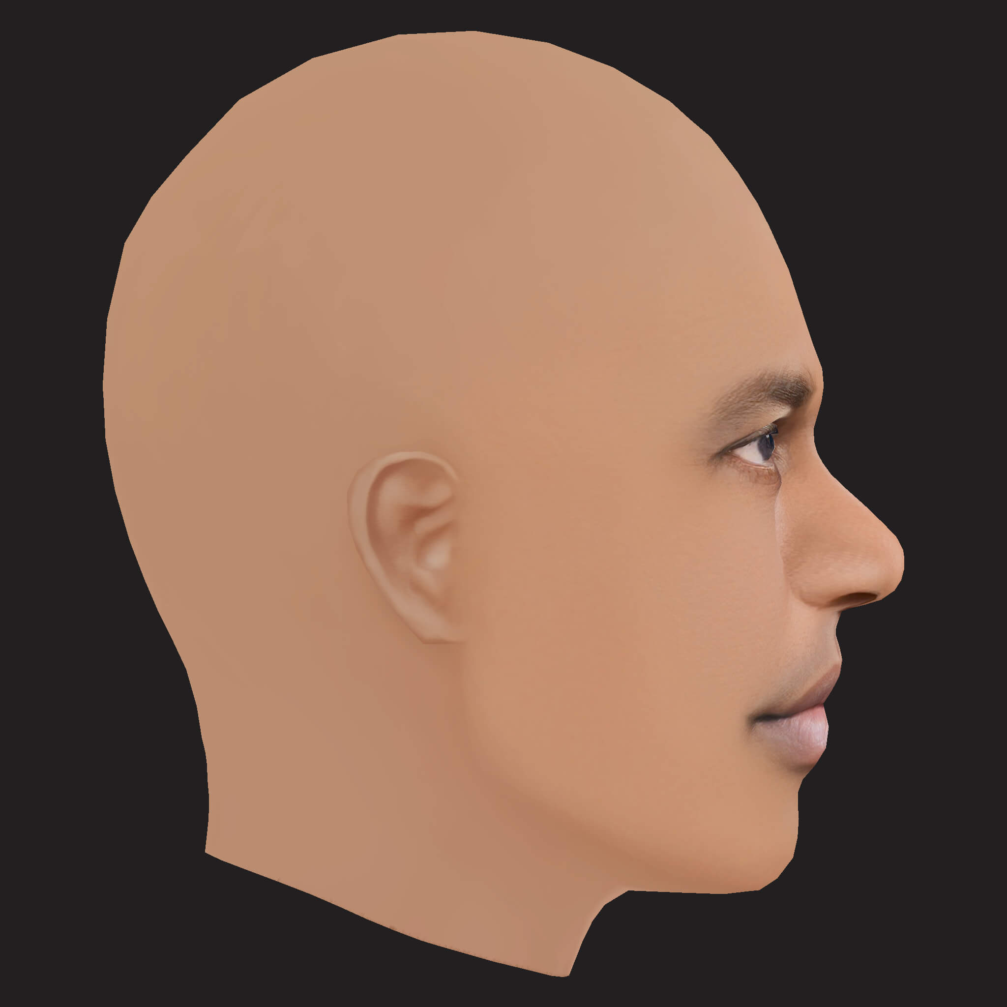 Low Poly AAP Ferg Rapper Head 3D Model