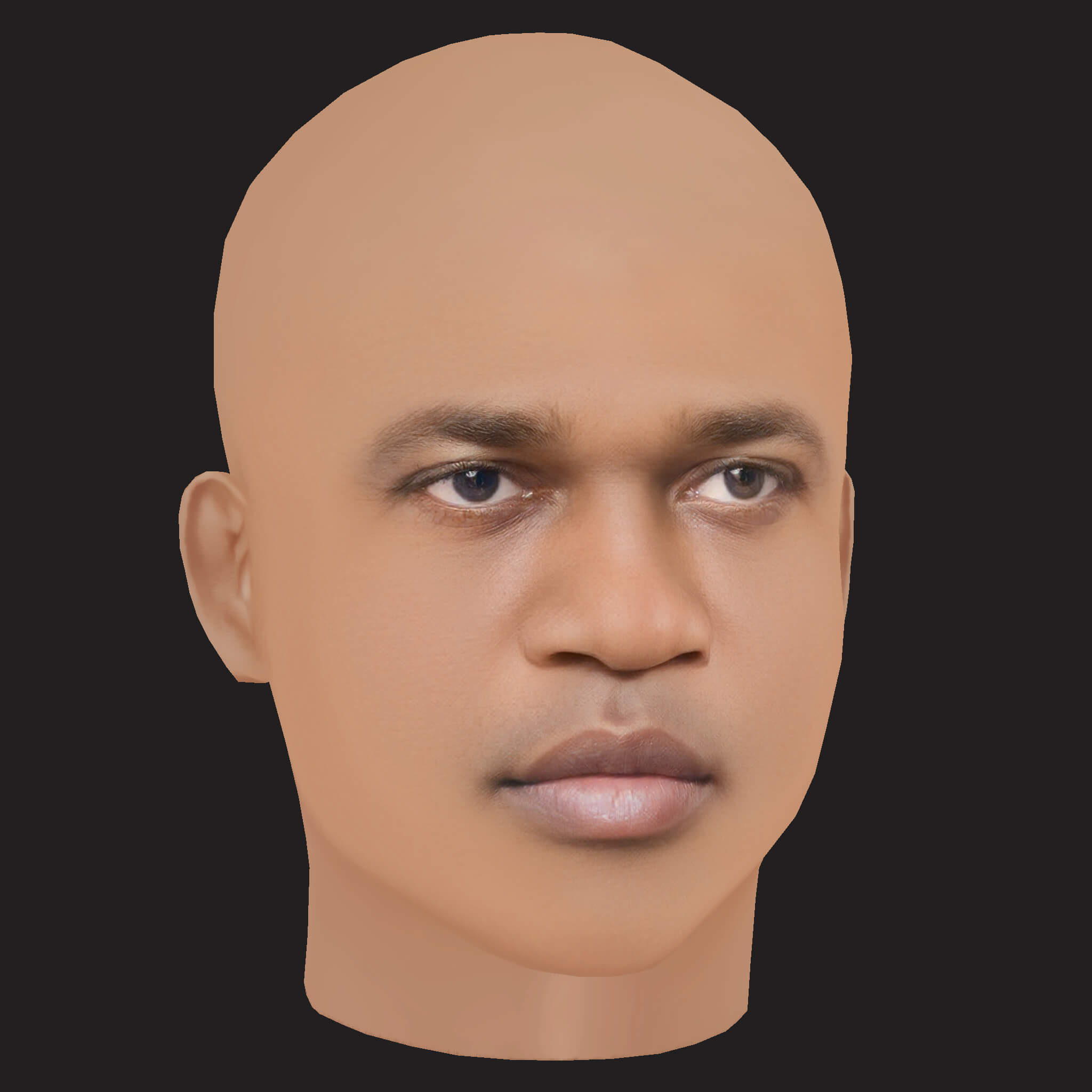 Low Poly AAP Ferg Rapper Head 3D Model