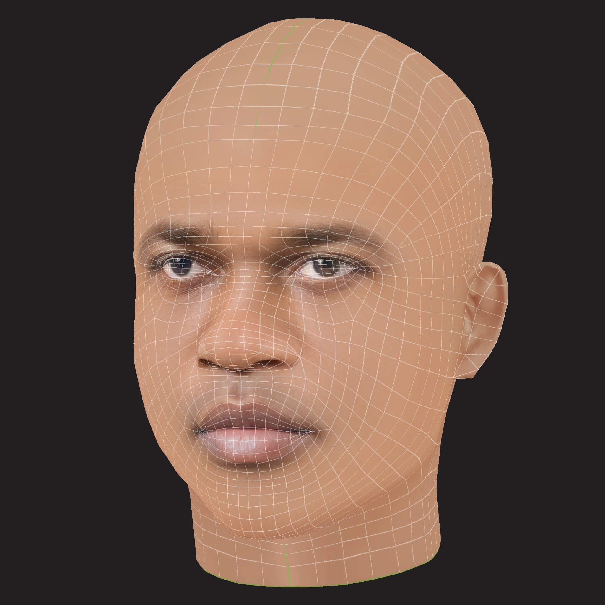 Low Poly AAP Ferg Rapper Head 3D Model