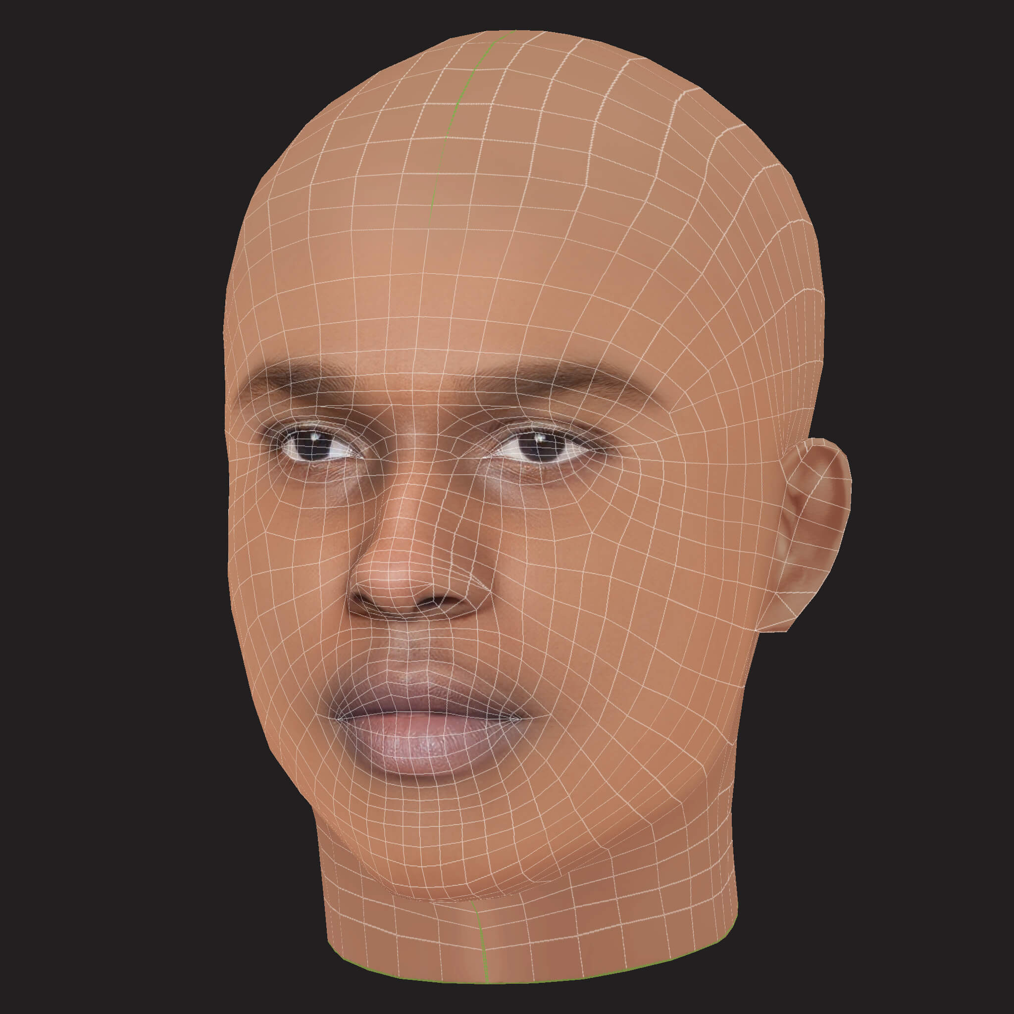 Low Poly AAP Rocky Rapper Head 3D Model