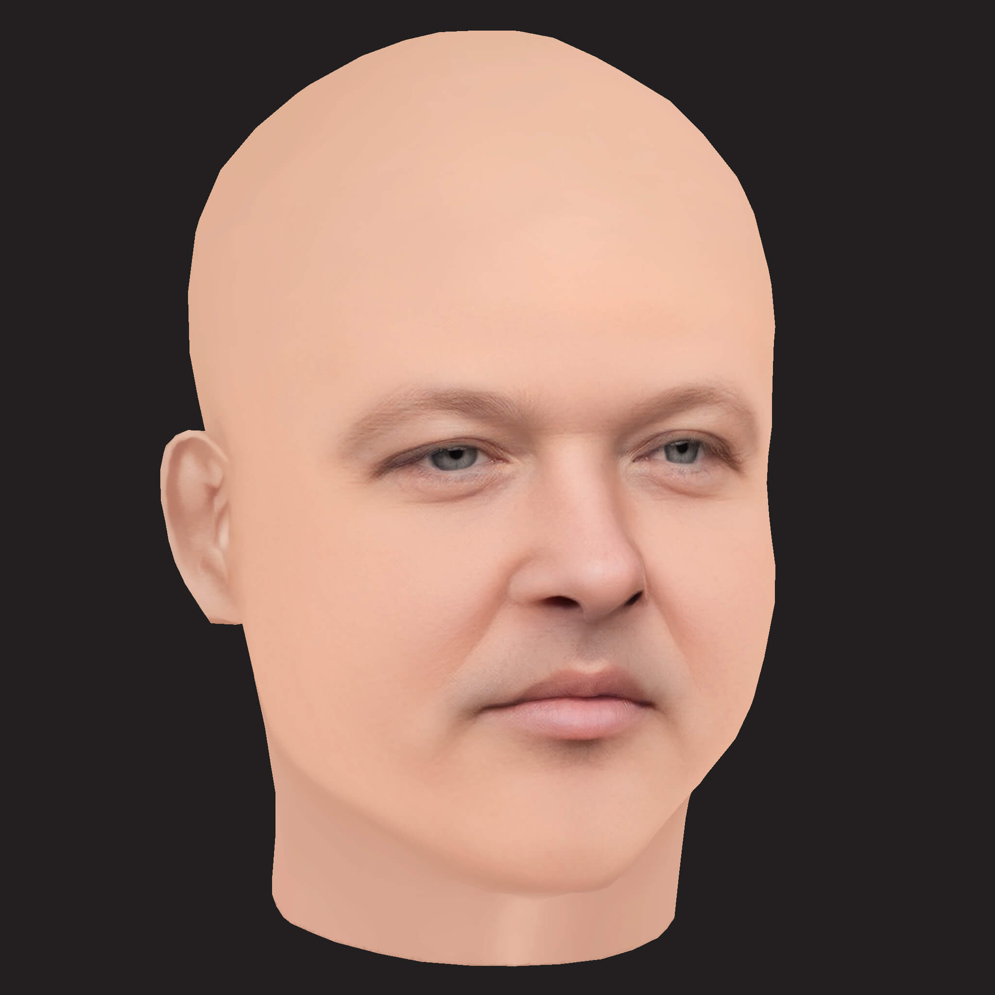 Low Poly Action Bronson Rapper Head 3D Model