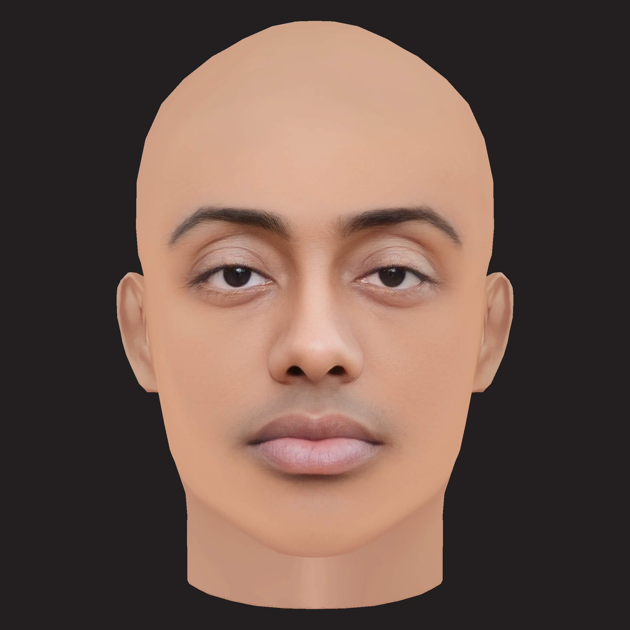 Low Poly Anime Rapper Head 3D Model