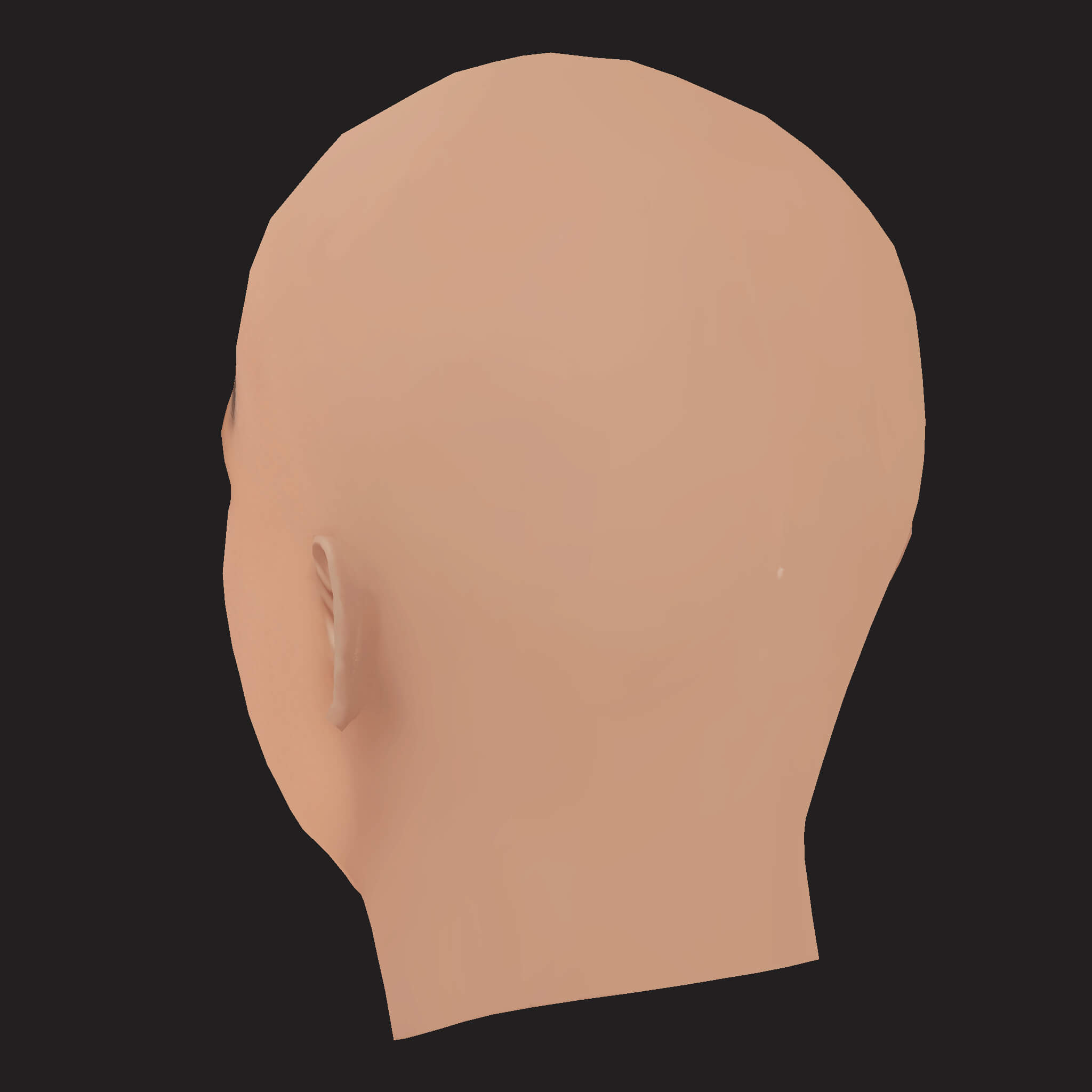 Low Poly Anime Rapper Head 3D Model