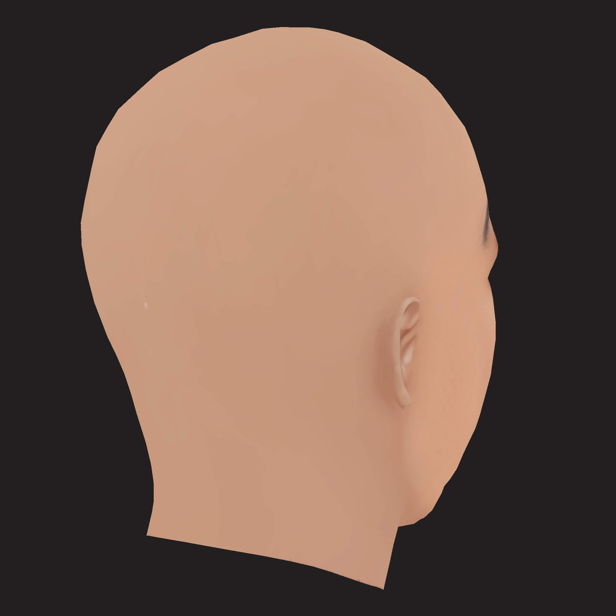 Low Poly Anime Rapper Head 3D Model