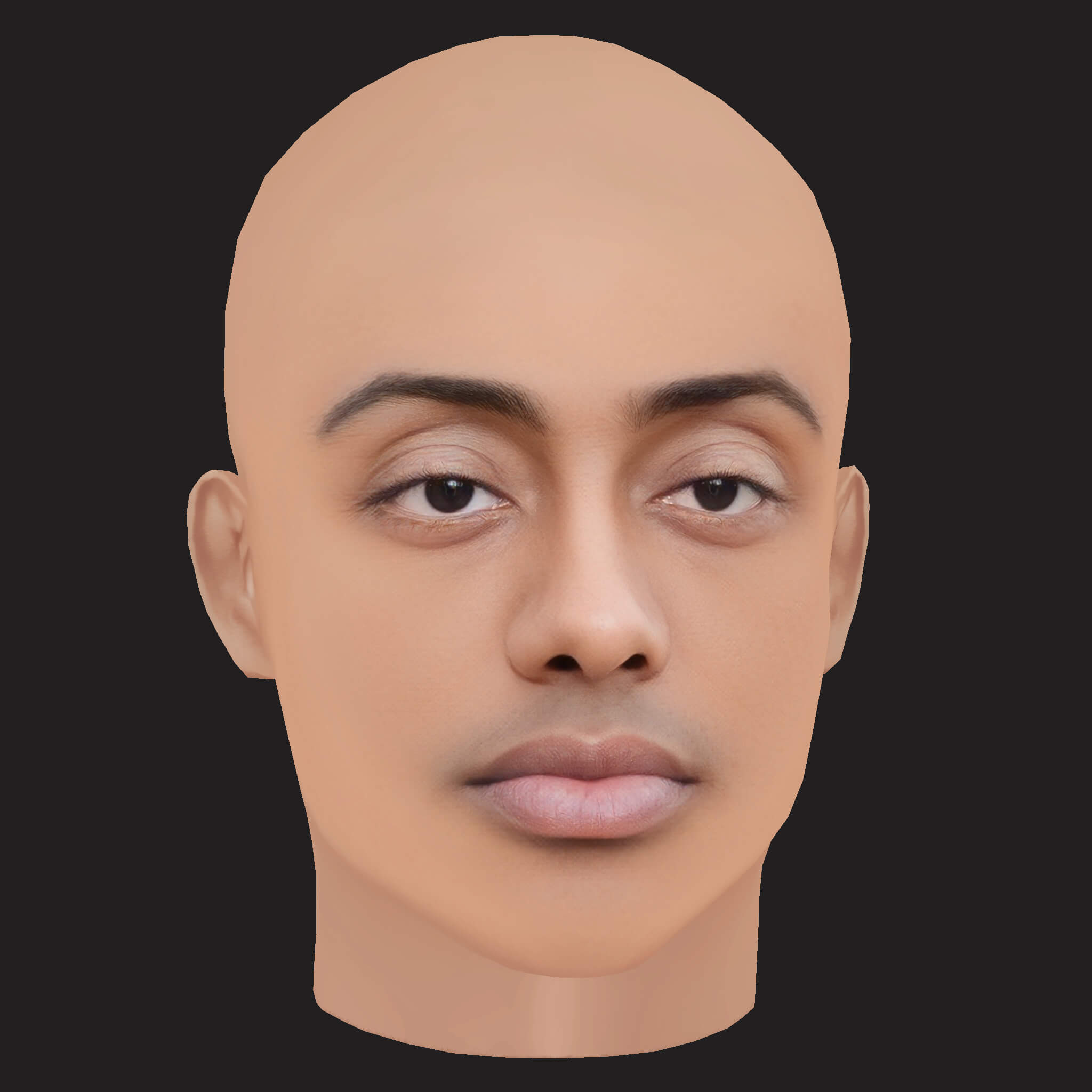 Low Poly Anime Rapper Head 3D Model