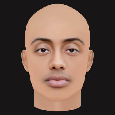 Low Poly Anime Rapper Head