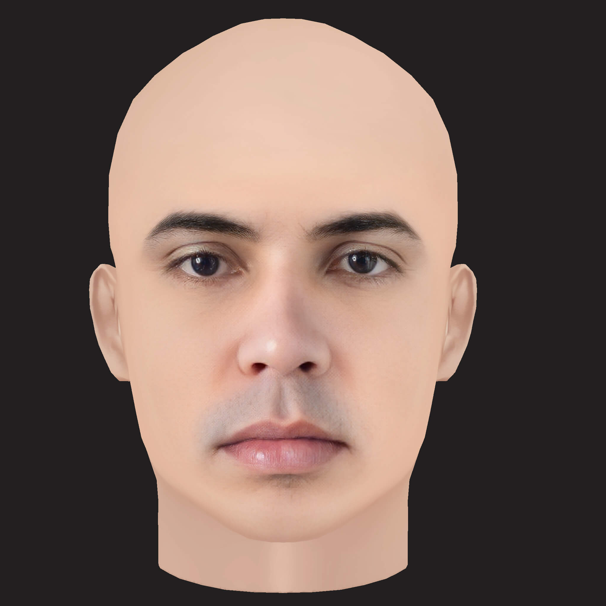 Low Poly Anuel AA Rapper Head 3D Model