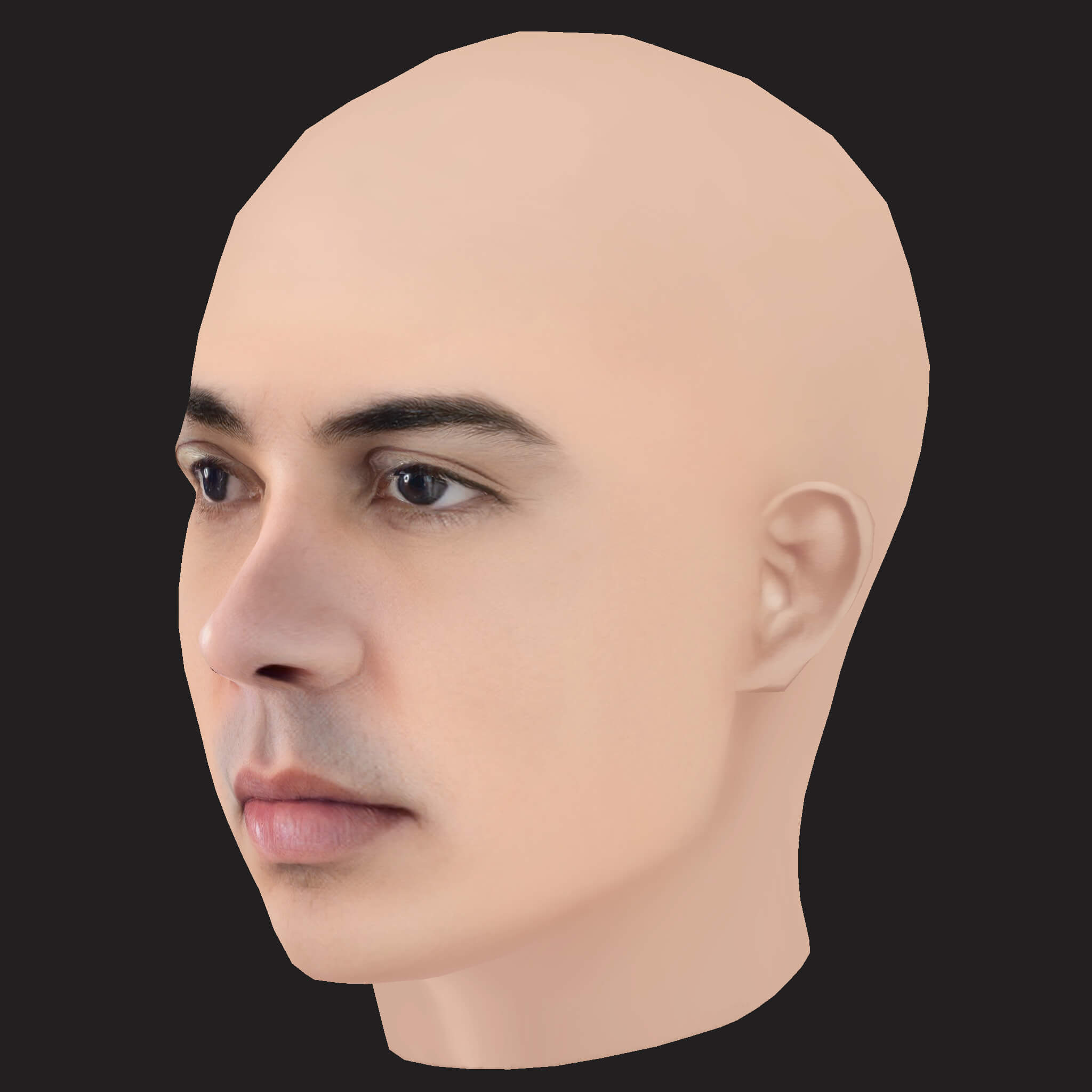 Low Poly Anuel AA Rapper Head 3D Model