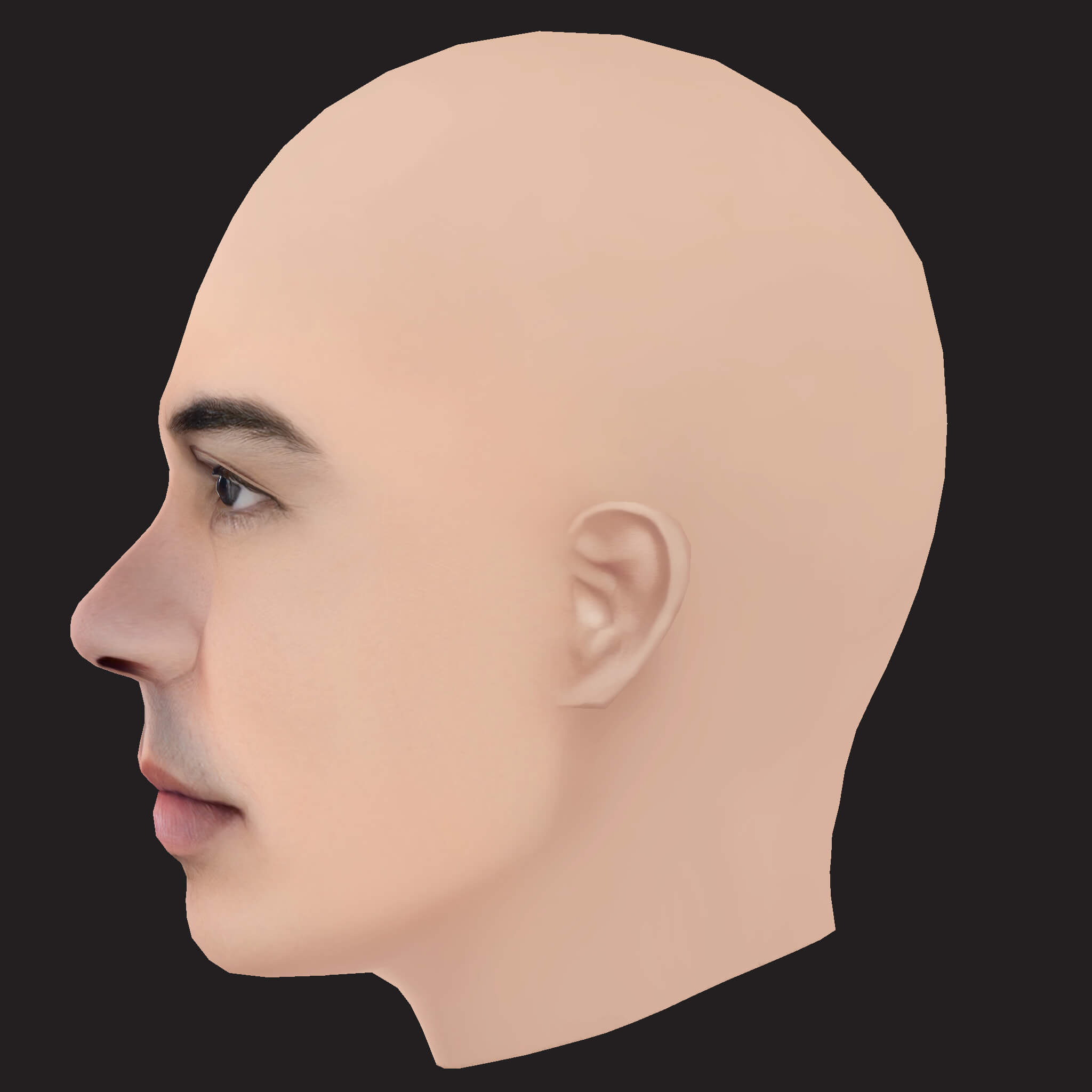 Low Poly Anuel AA Rapper Head 3D Model