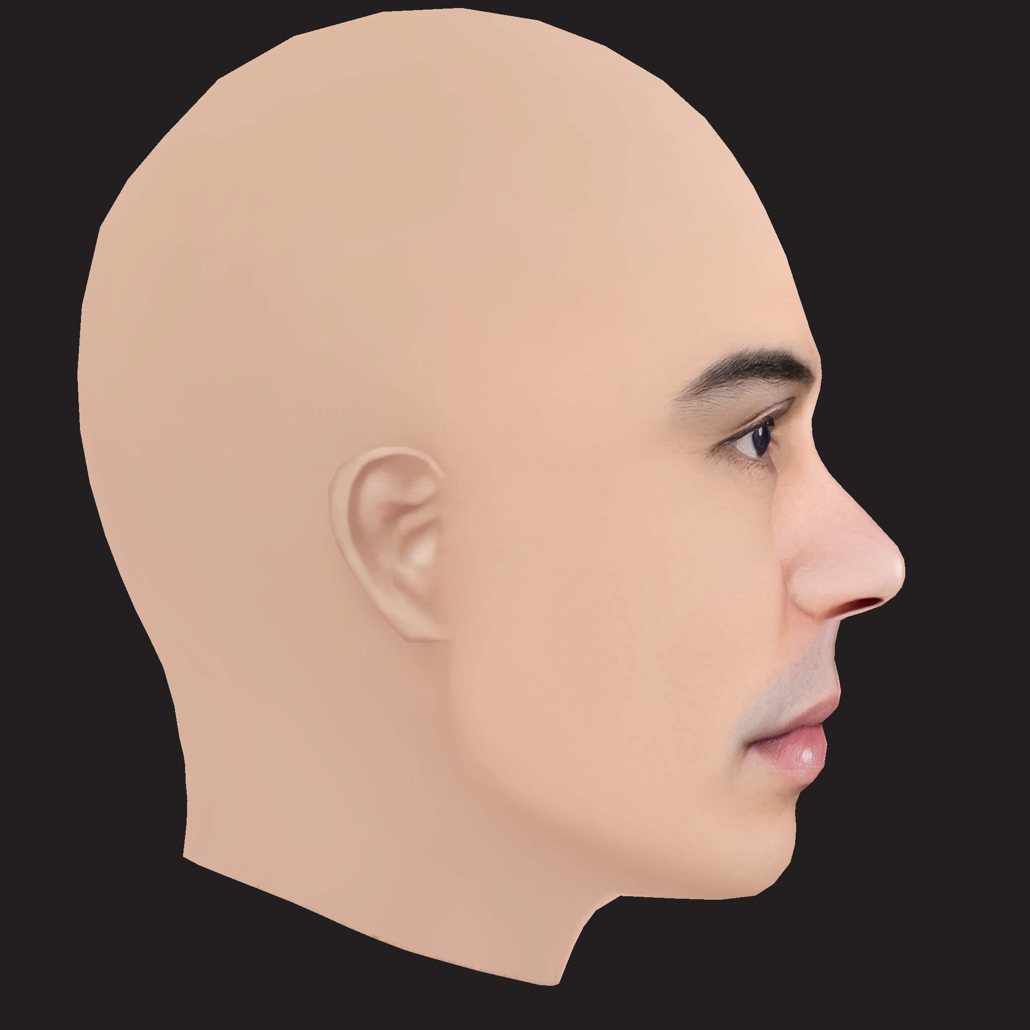 Low Poly Anuel AA Rapper Head 3D Model
