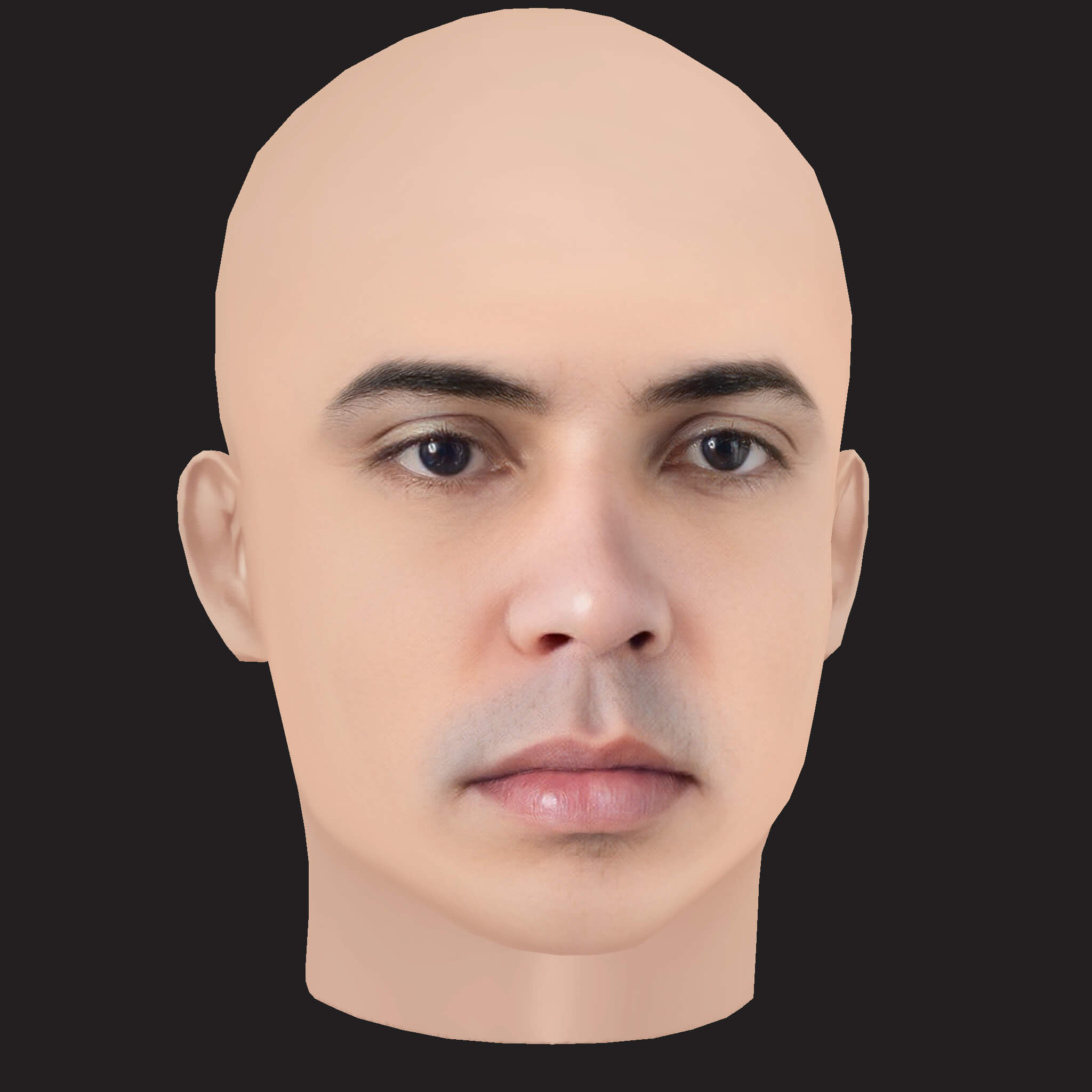 Low Poly Anuel AA Rapper Head 3D Model