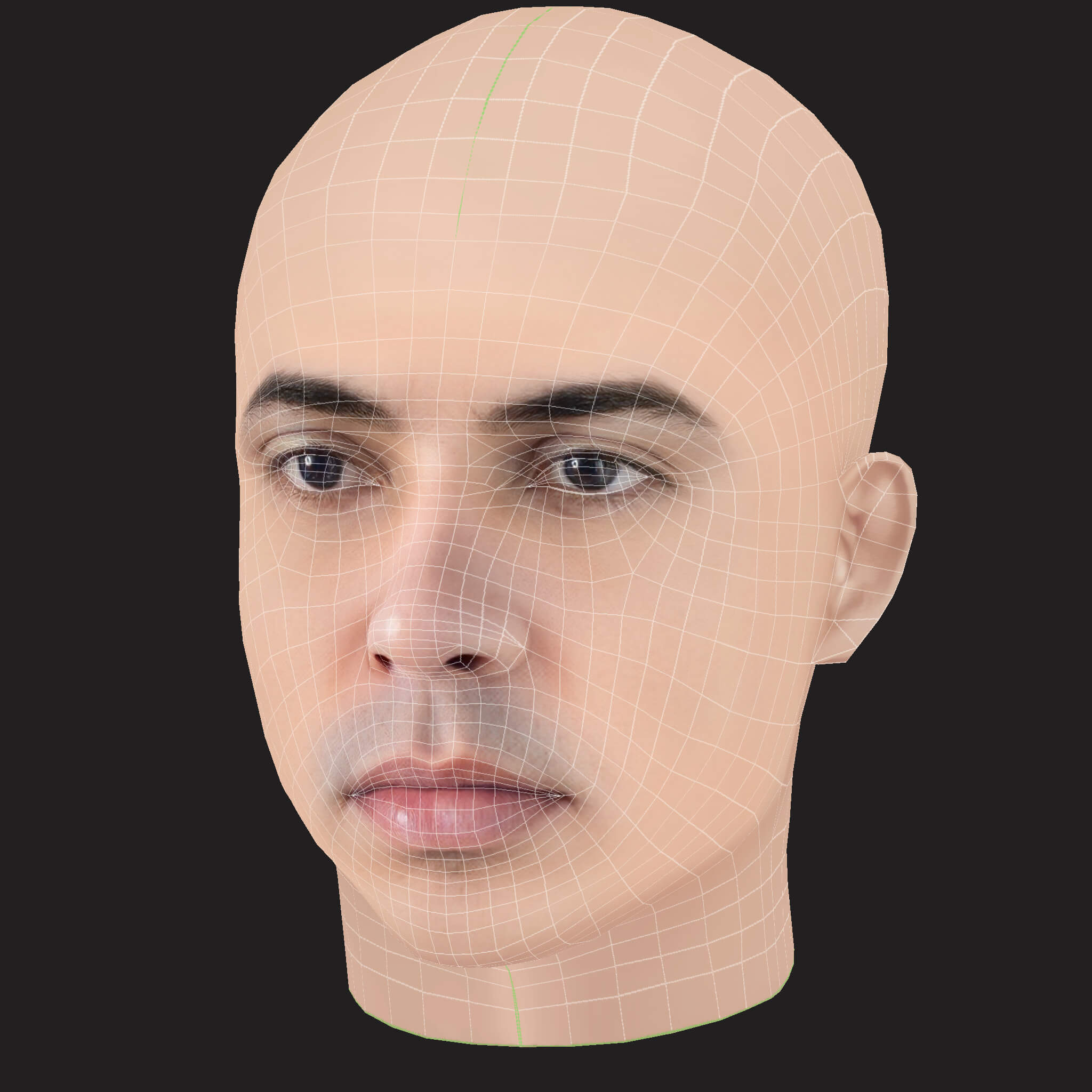 Low Poly Anuel AA Rapper Head 3D Model