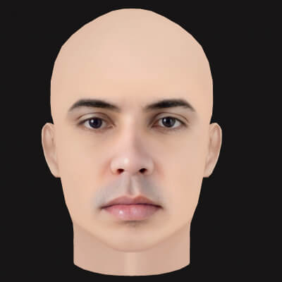 Low Poly Anuel AA Rapper Head