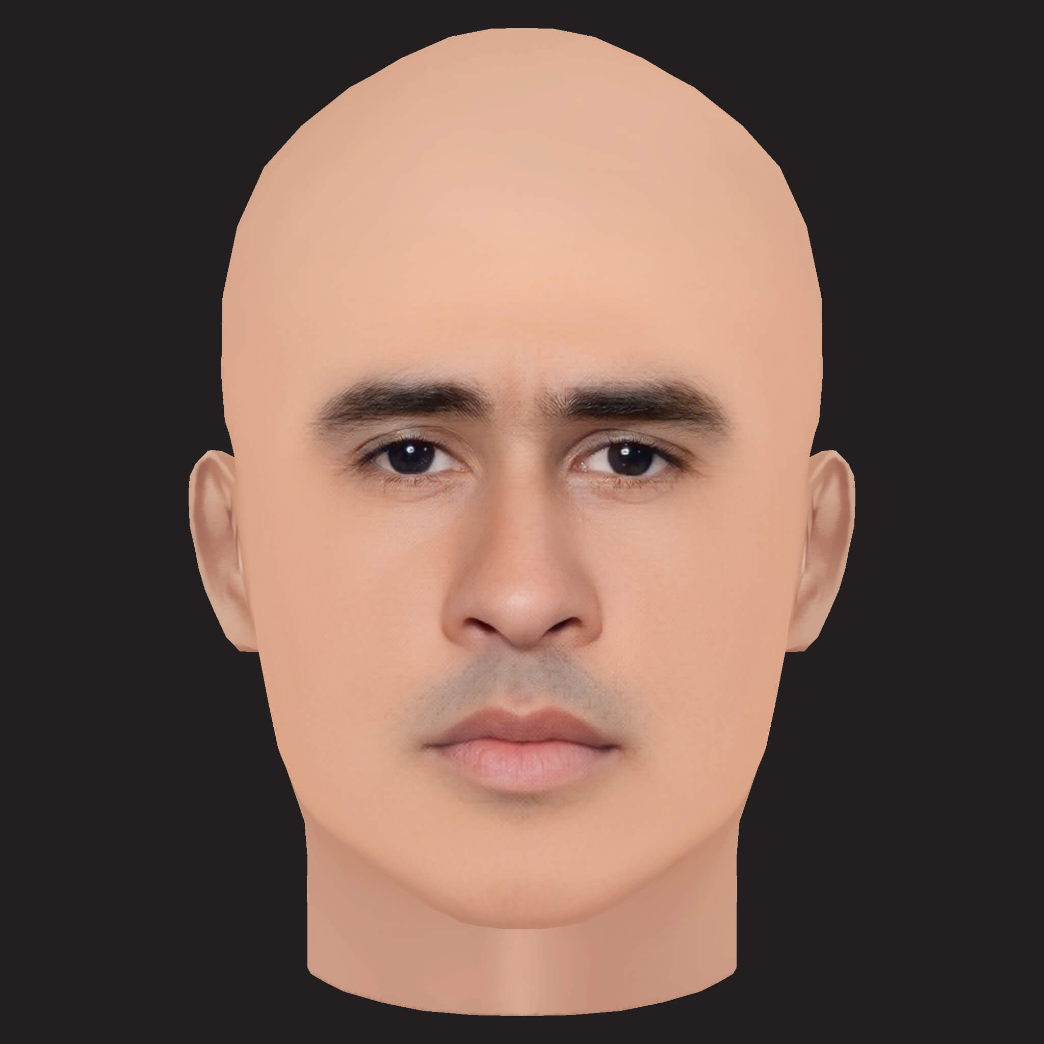 Low Poly Bad Bunny Rapper Head 3D Model