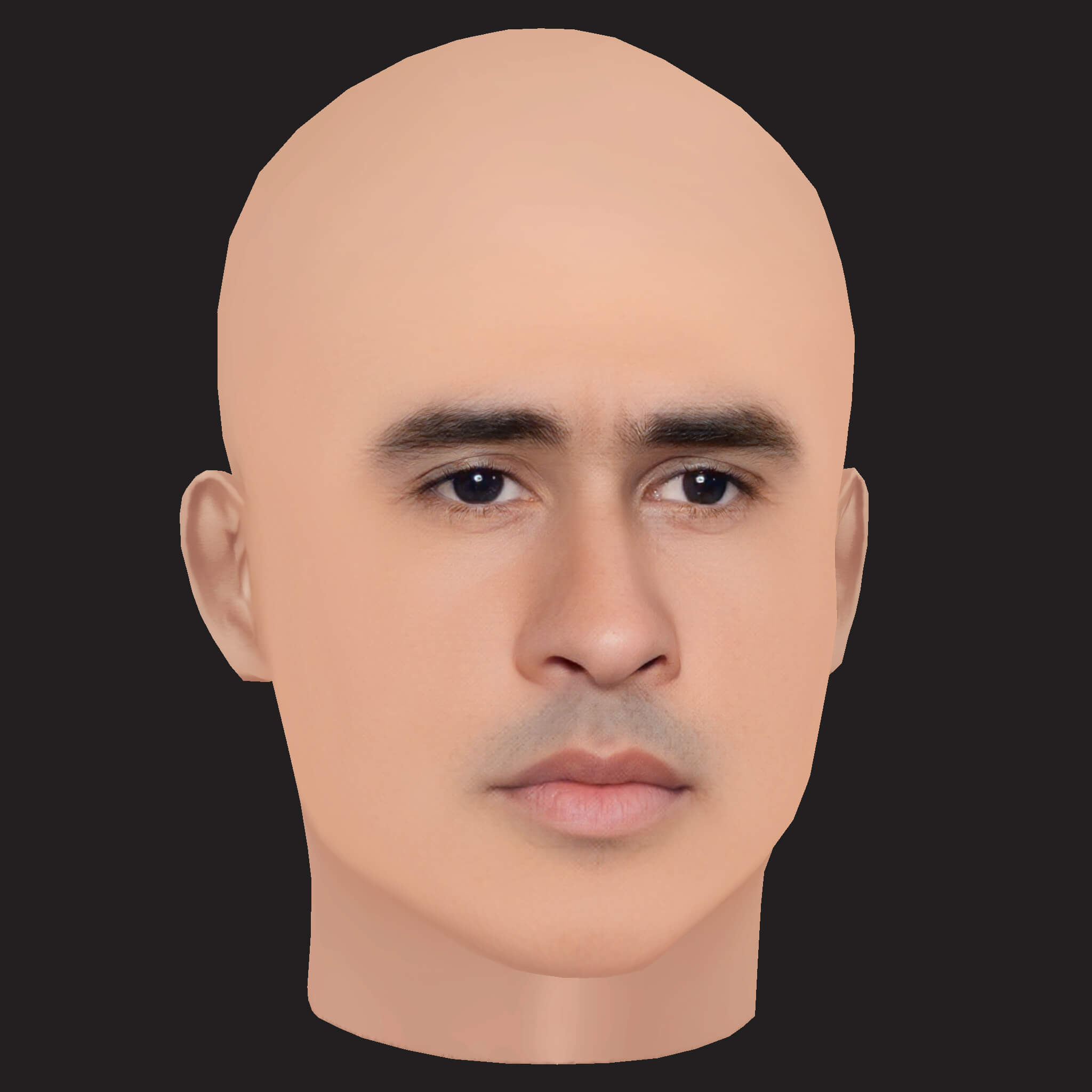 Low Poly Bad Bunny Rapper Head 3D Model