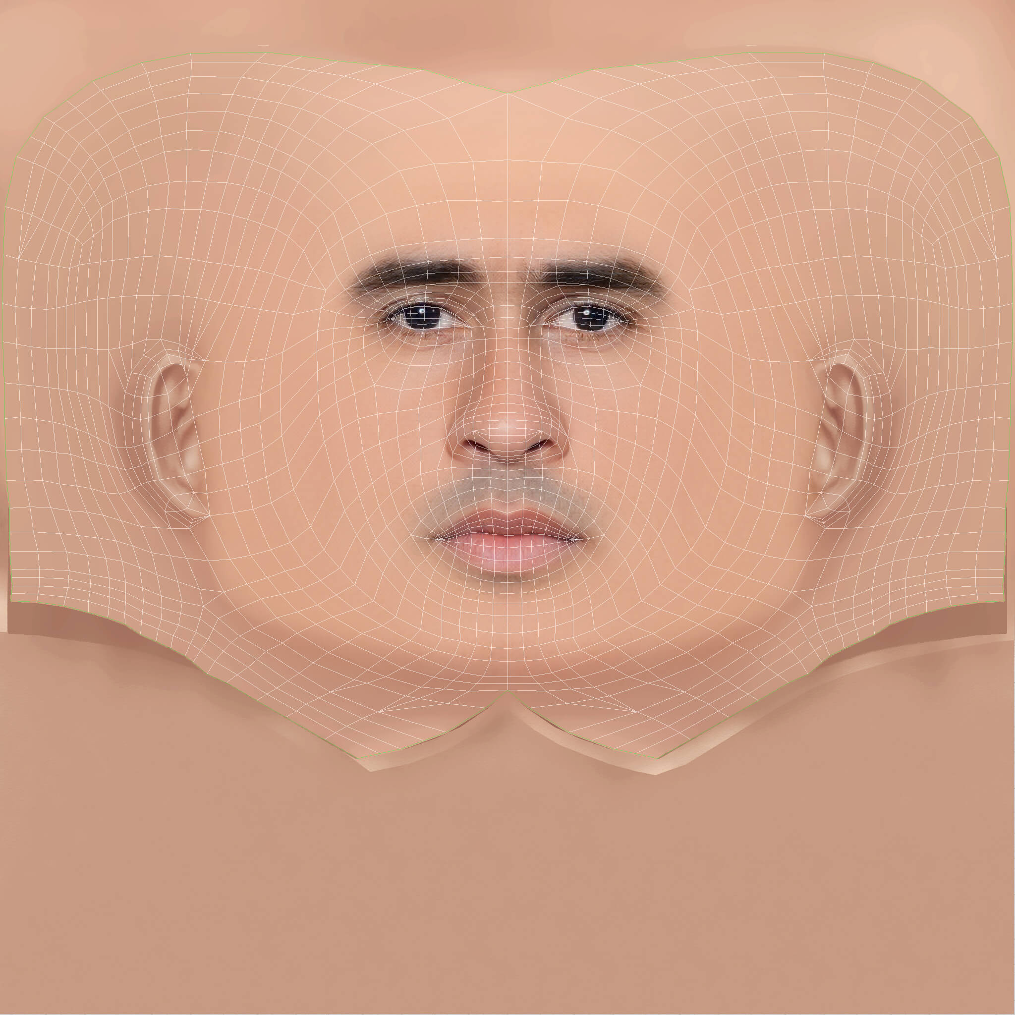 Low Poly Bad Bunny Rapper Head 3D Model