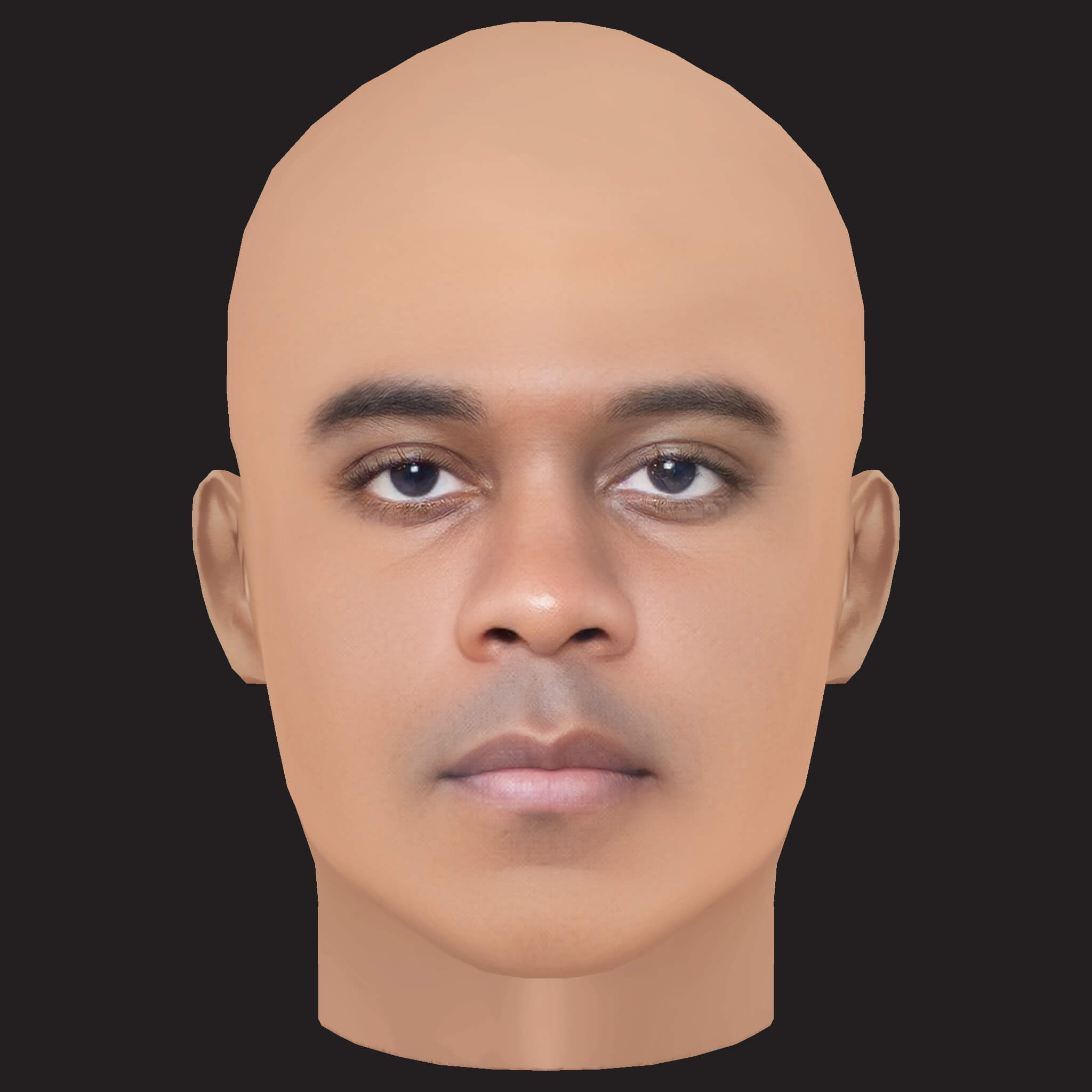 Low Poly Big K.R.I.T Rapper Head 3D Model