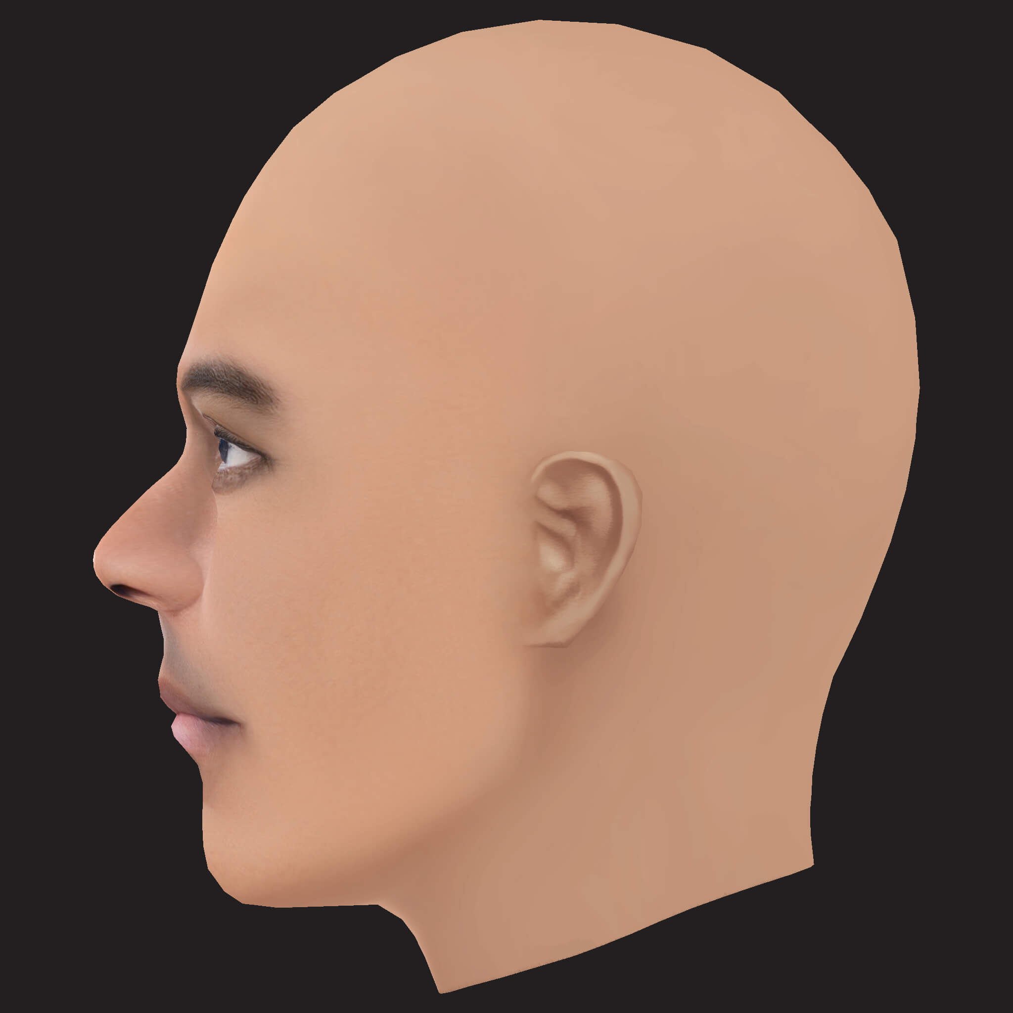 Low Poly Big K.R.I.T Rapper Head 3D Model