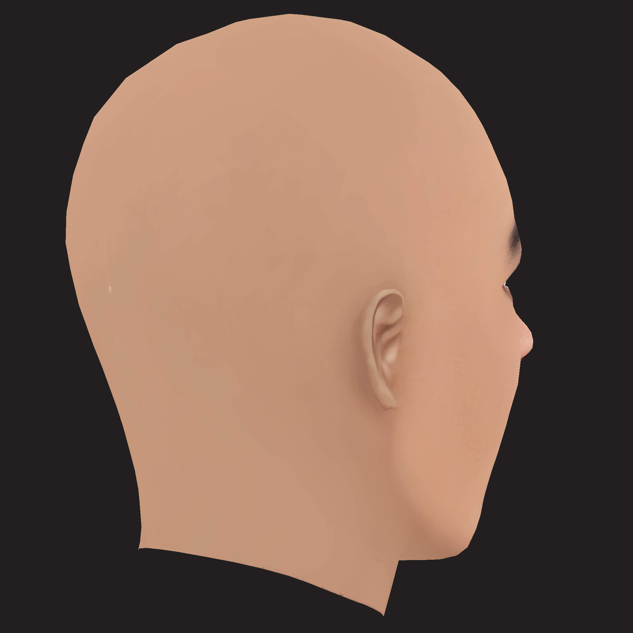 Low Poly Big K.R.I.T Rapper Head 3D Model