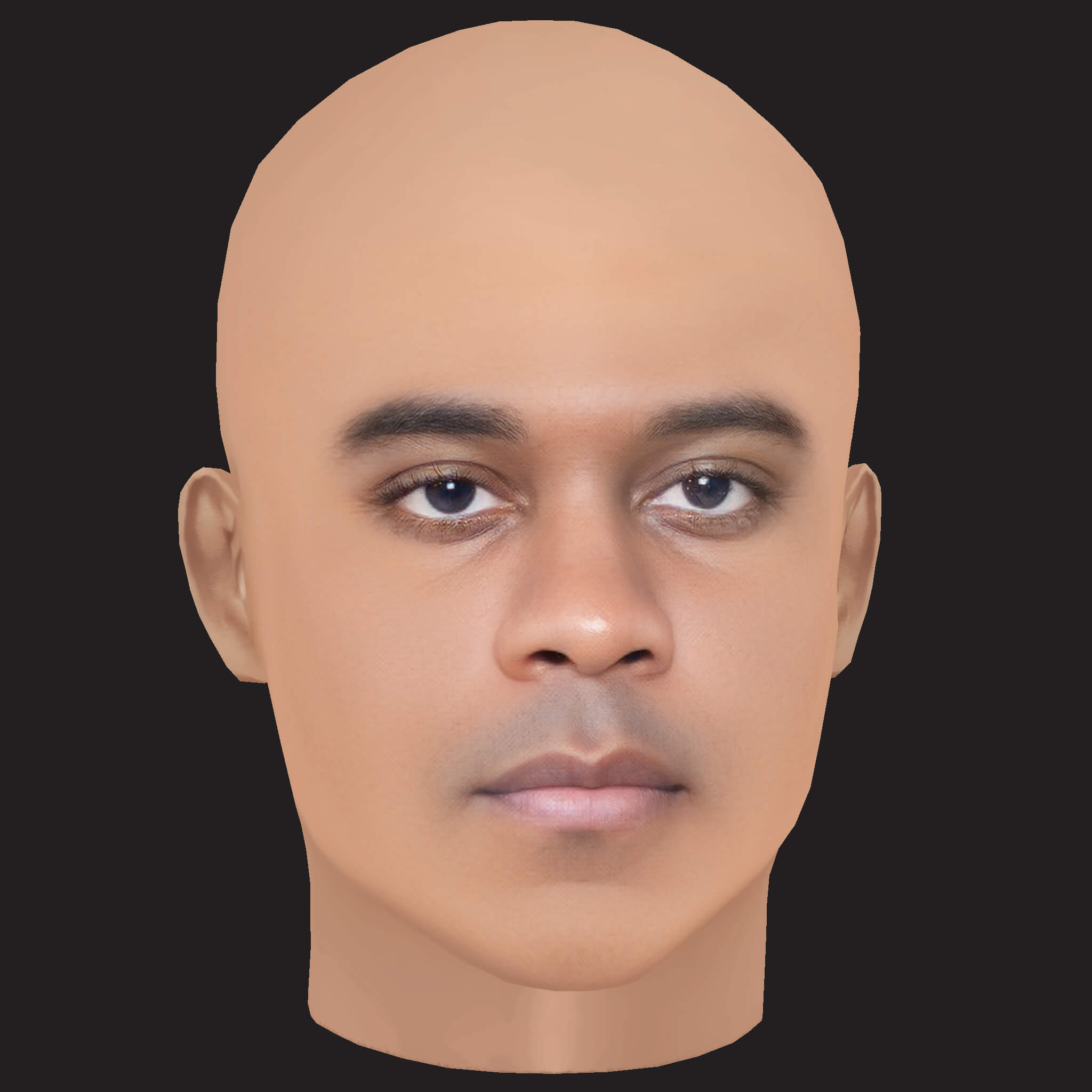Low Poly Big K.R.I.T Rapper Head 3D Model