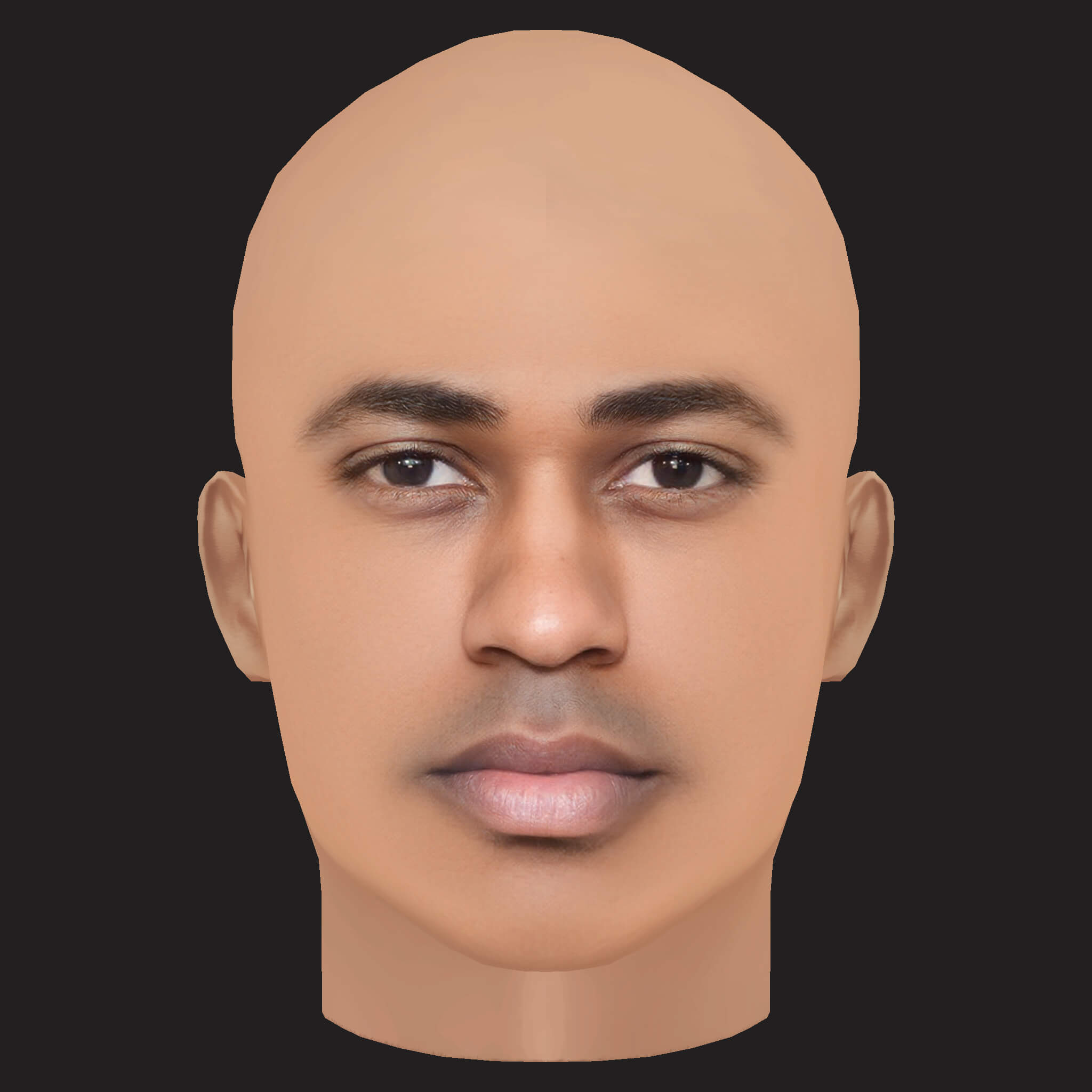 Low Poly Big Sean Rapper Head 3D Model