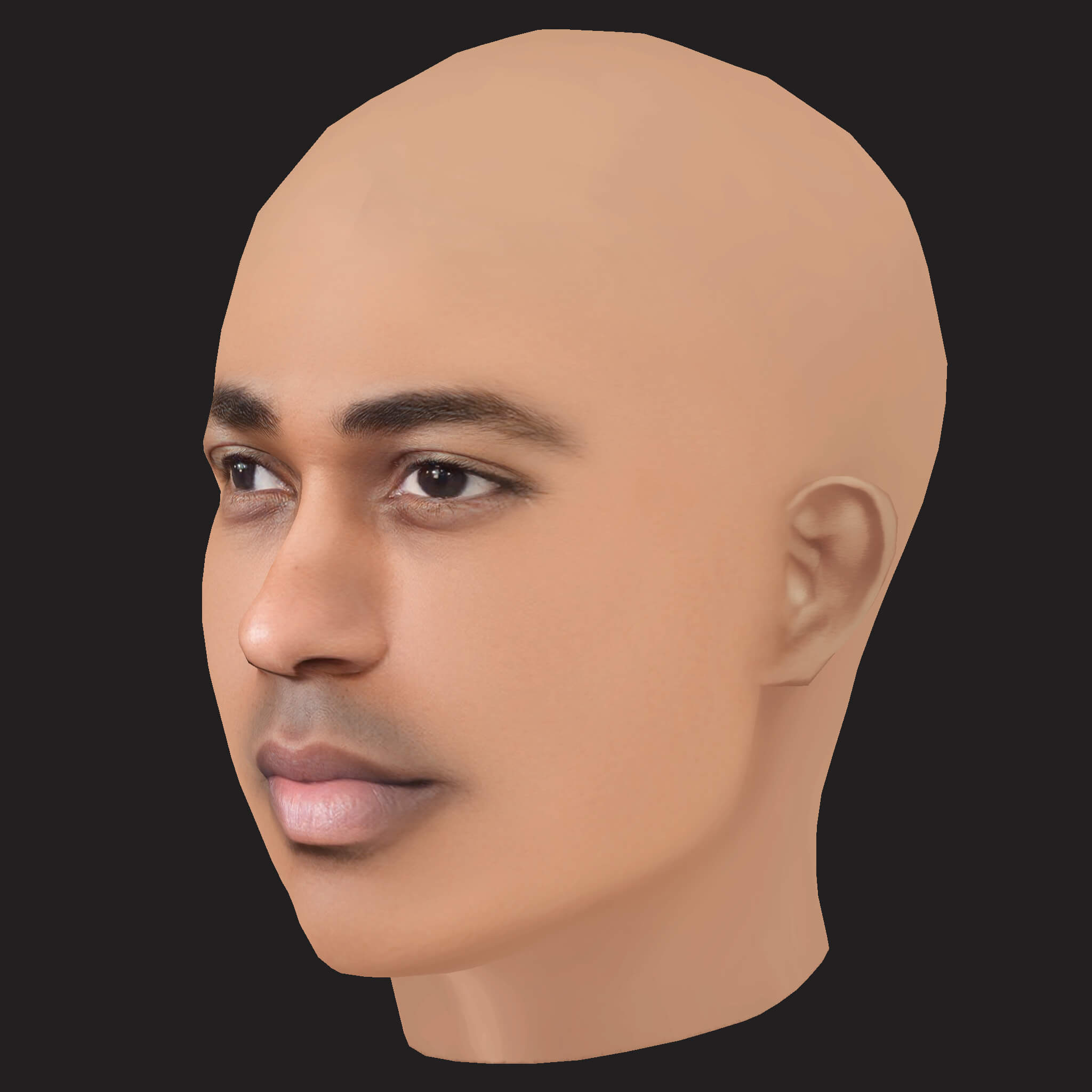 Low Poly Big Sean Rapper Head 3D Model