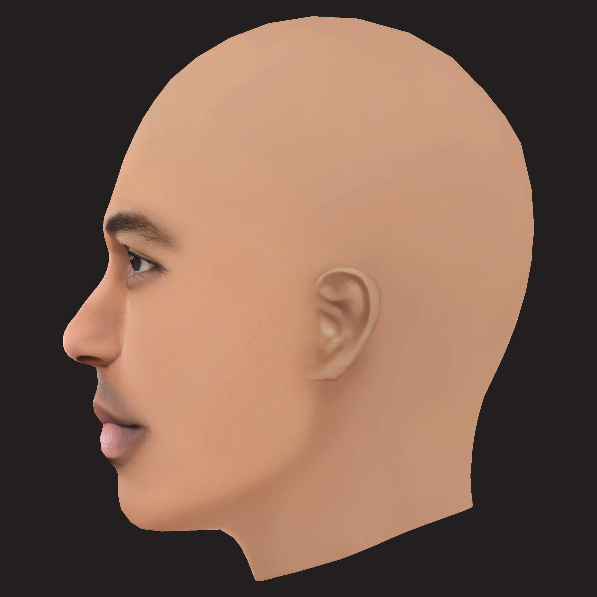 Low Poly Big Sean Rapper Head 3D Model