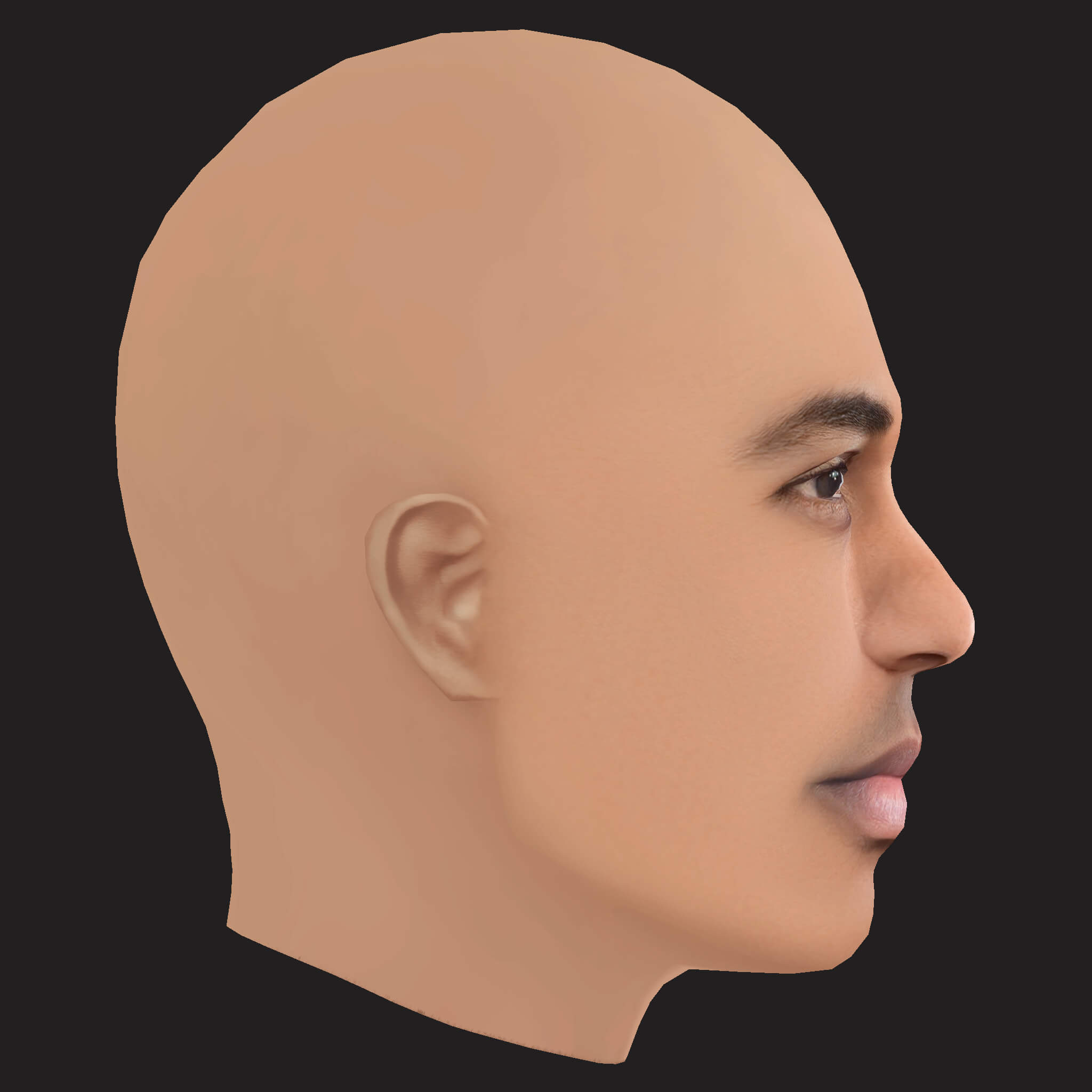 Low Poly Big Sean Rapper Head 3D Model