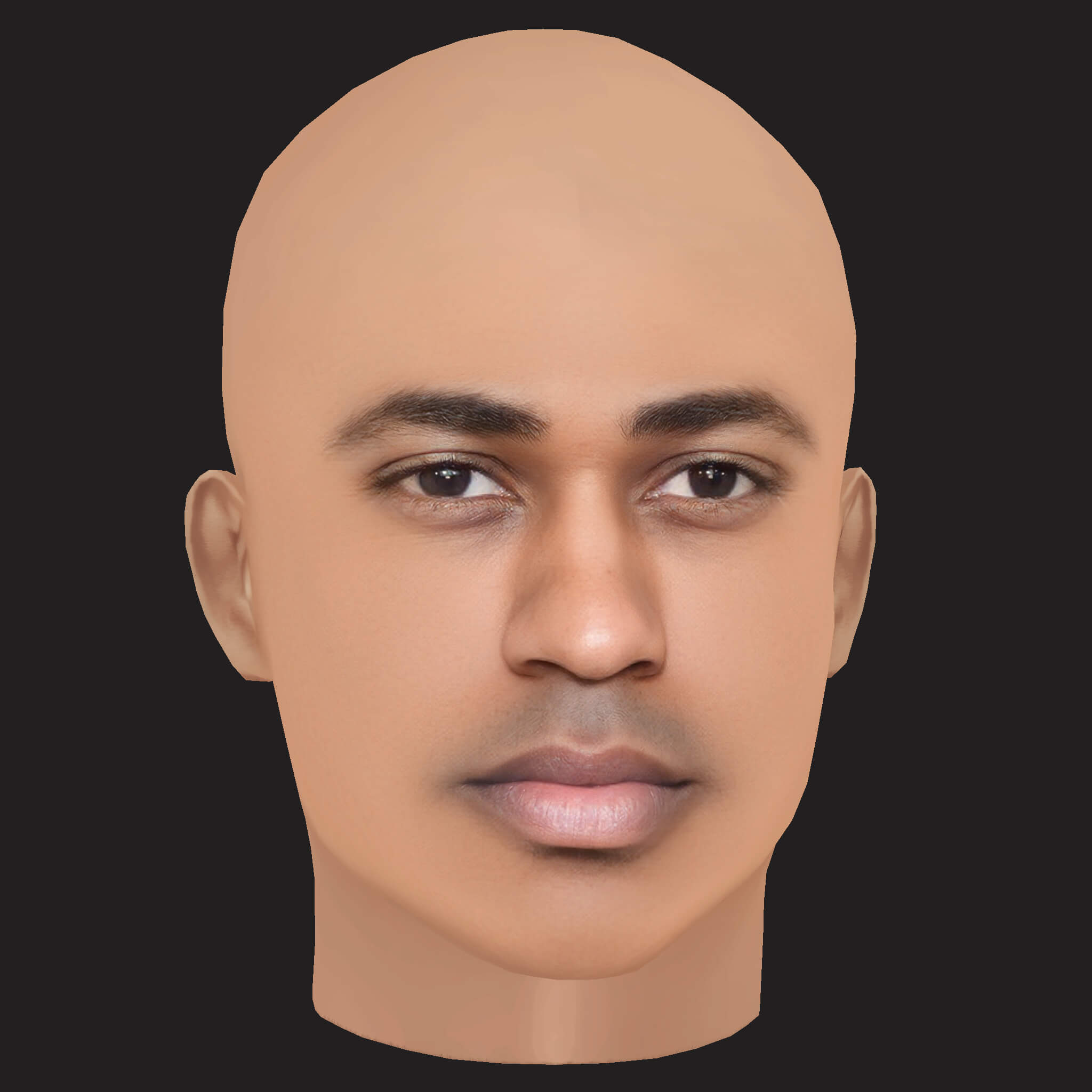 Low Poly Big Sean Rapper Head 3D Model