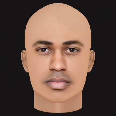 Low Poly Big Sean Rapper Head