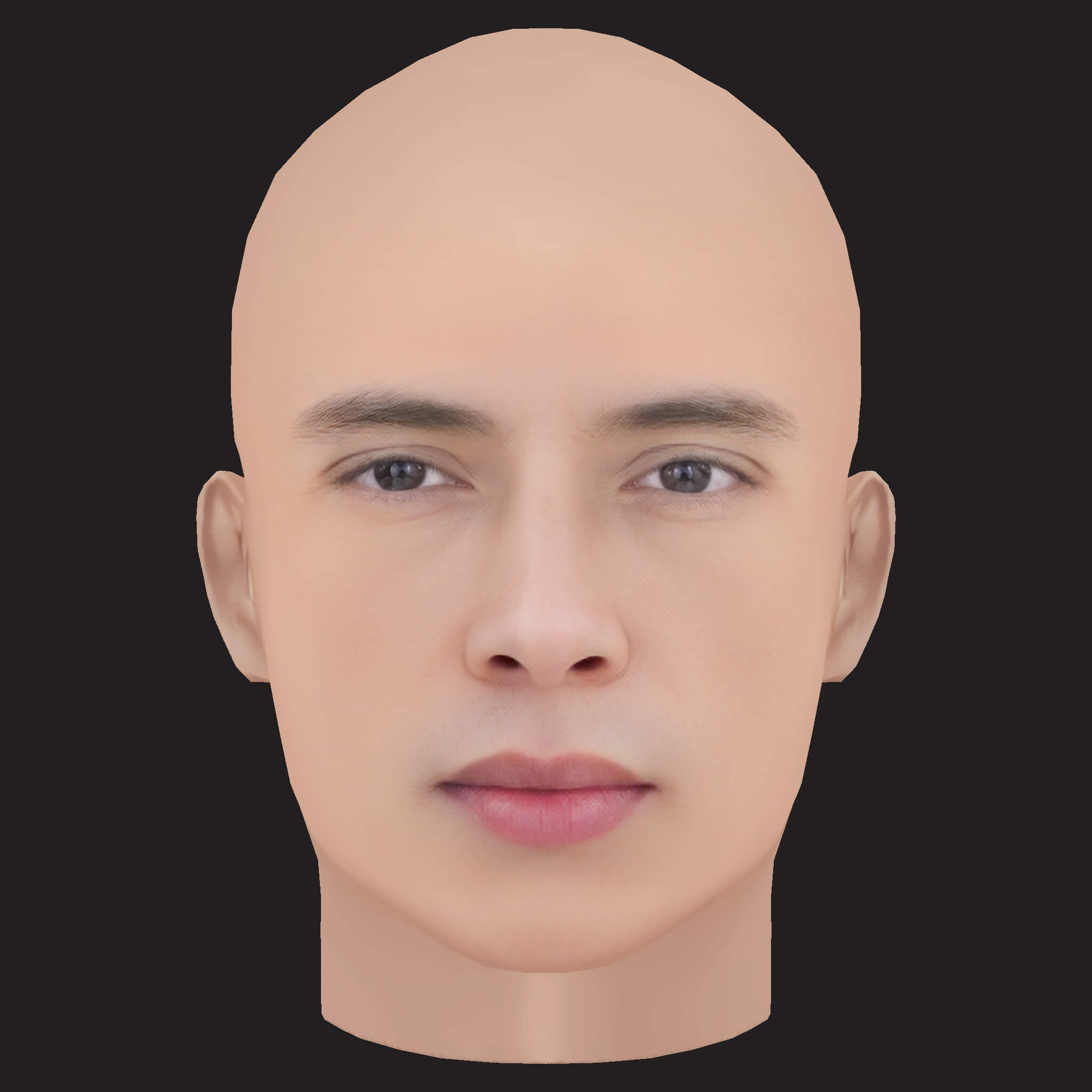 Low Poly Central Cee Rapper Head 3D Model