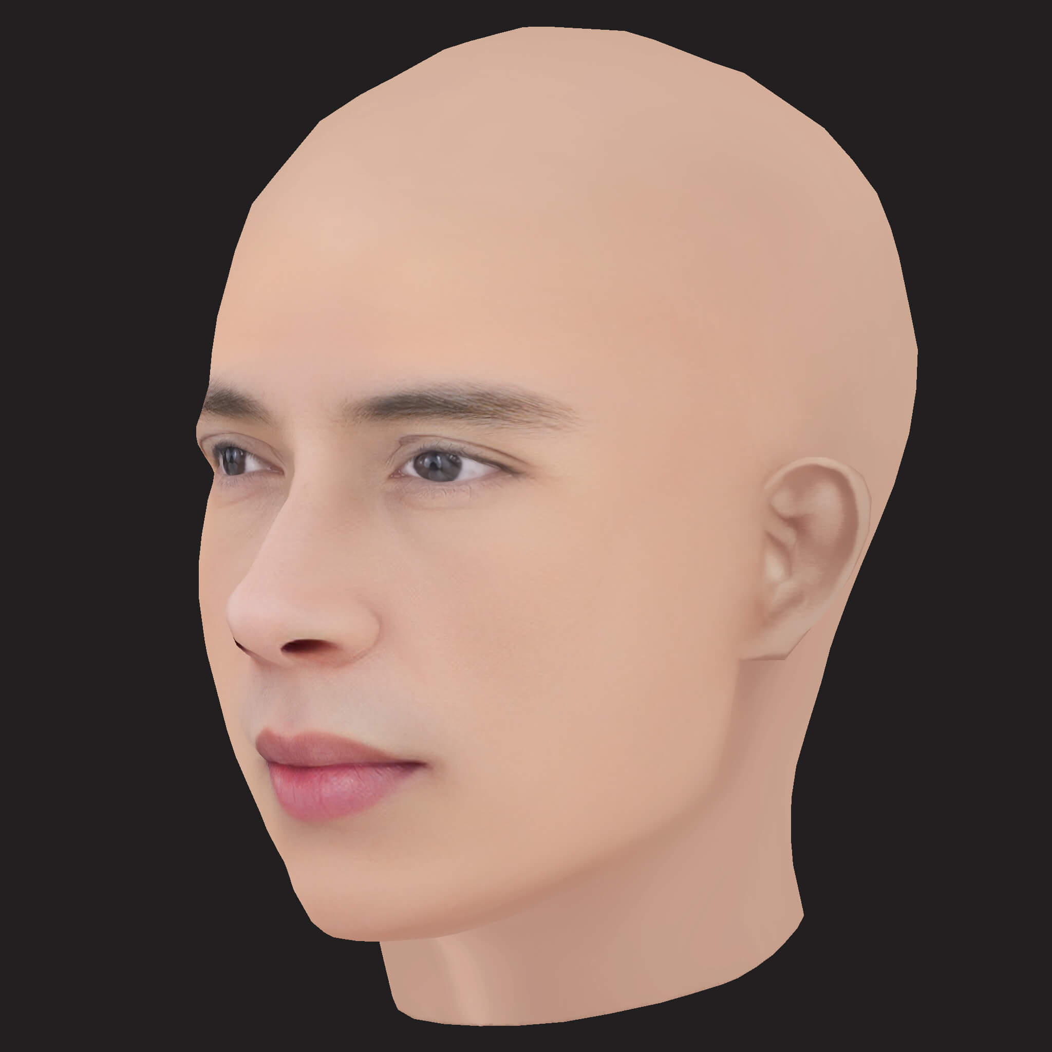 Low Poly Central Cee Rapper Head 3D Model