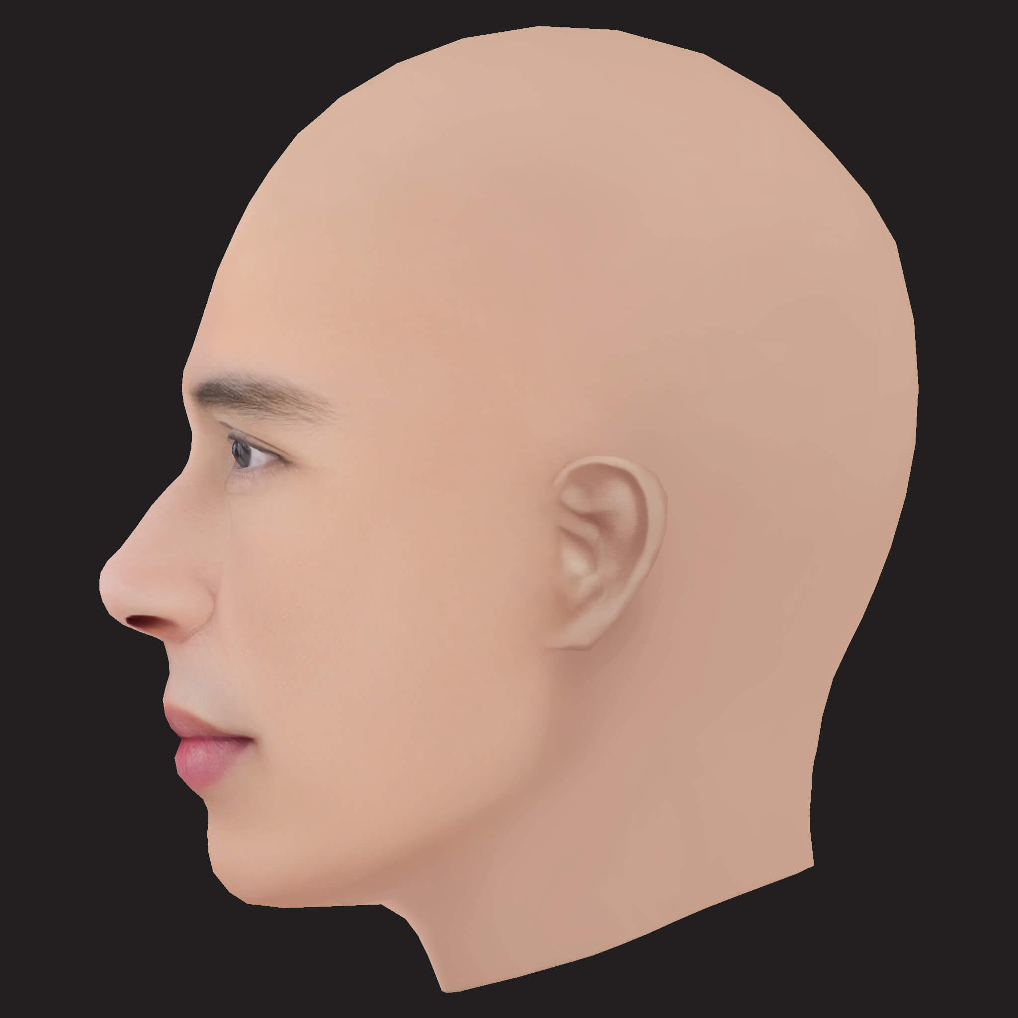 Low Poly Central Cee Rapper Head 3D Model