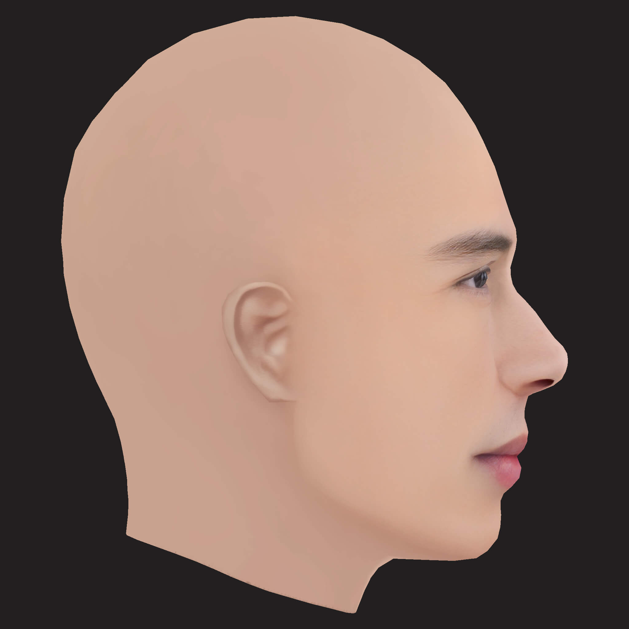 Low Poly Central Cee Rapper Head 3D Model