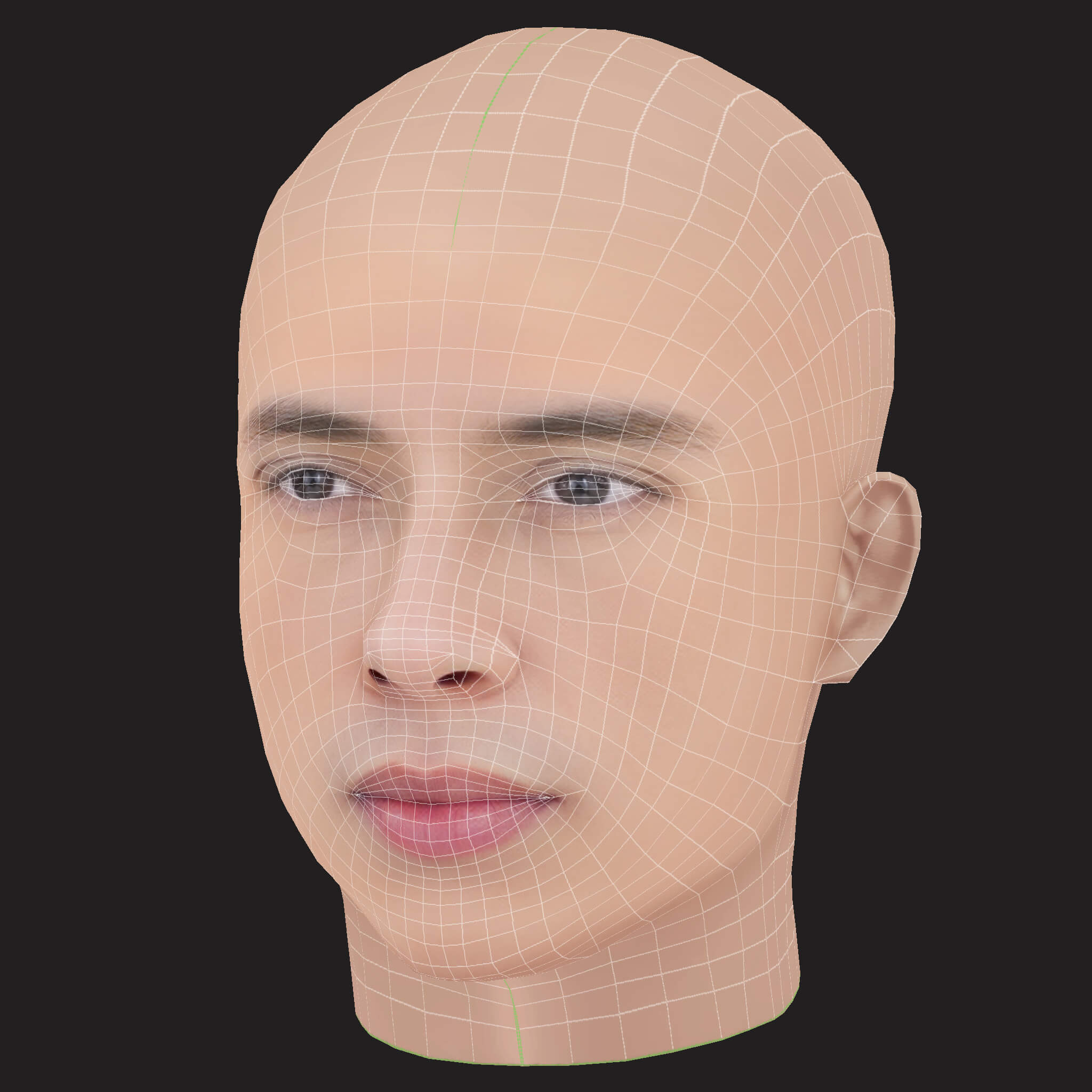 Low Poly Central Cee Rapper Head 3D Model