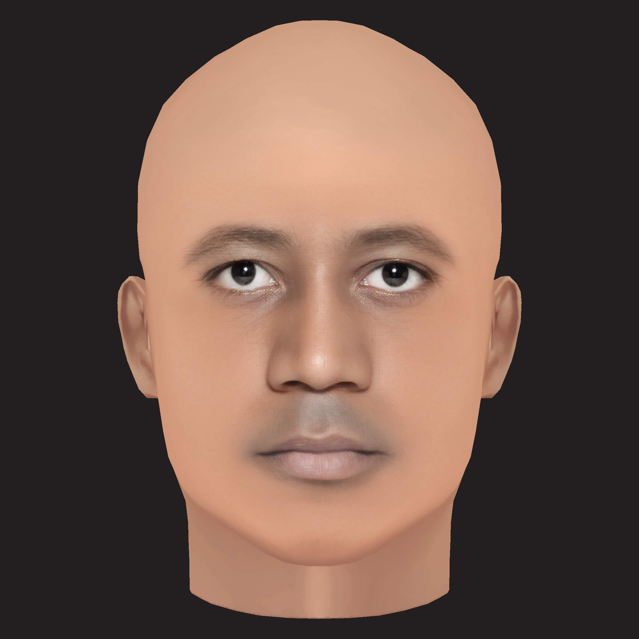 Low Poly Cassper Nyovest Rapper Head 3D Model