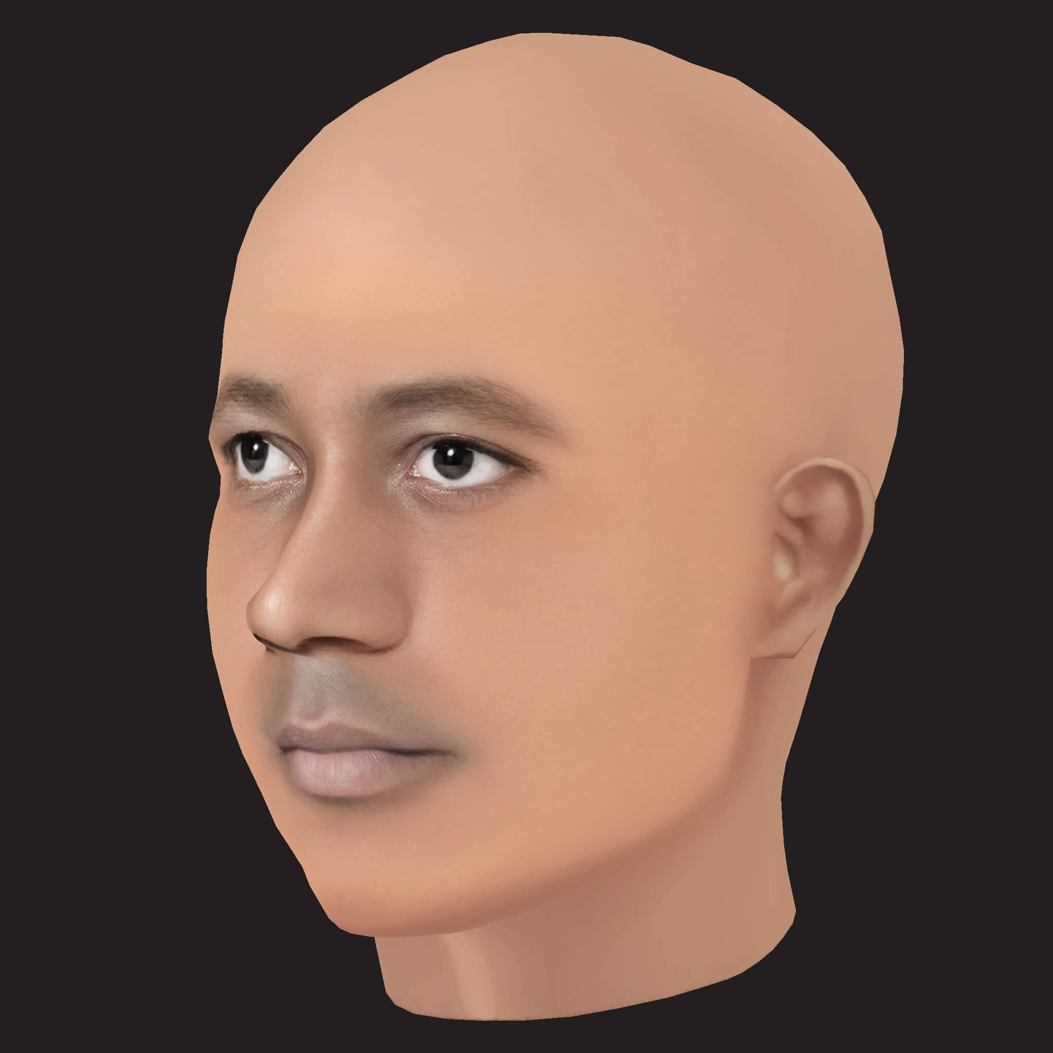 Low Poly Cassper Nyovest Rapper Head 3D Model