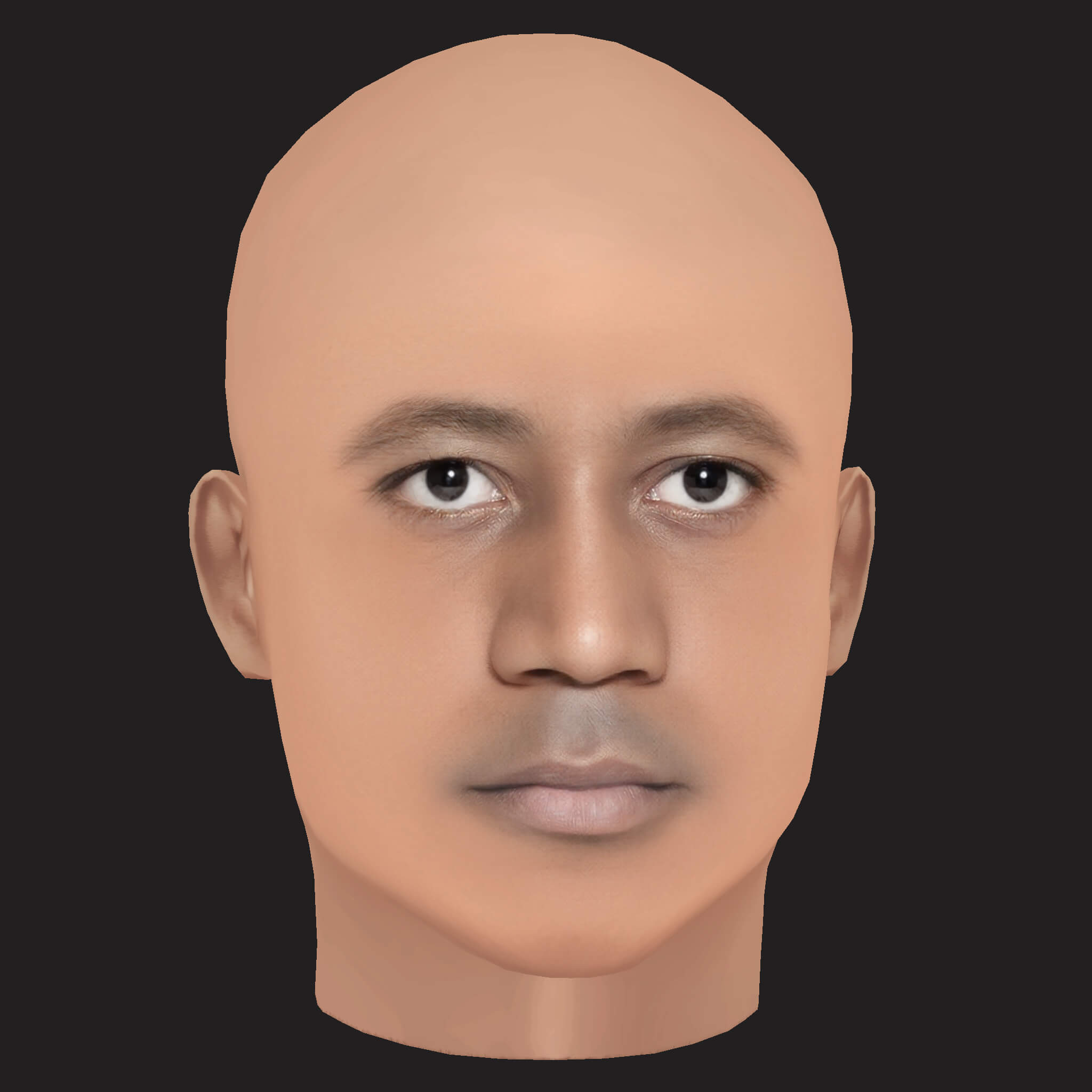 Low Poly Cassper Nyovest Rapper Head 3D Model