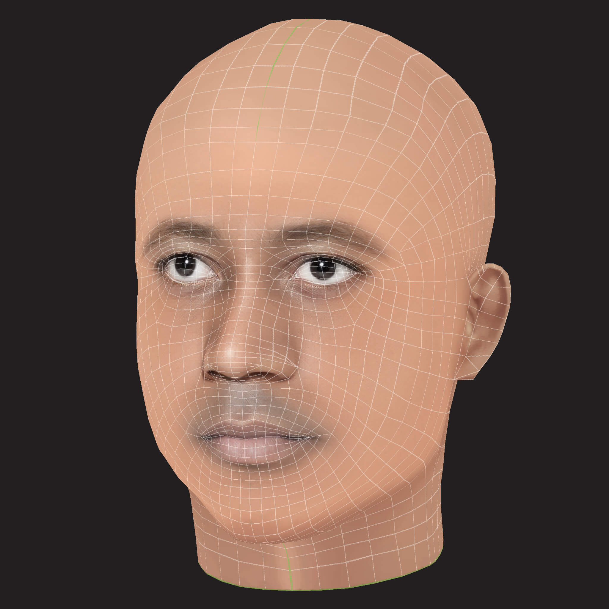Low Poly Cassper Nyovest Rapper Head 3D Model