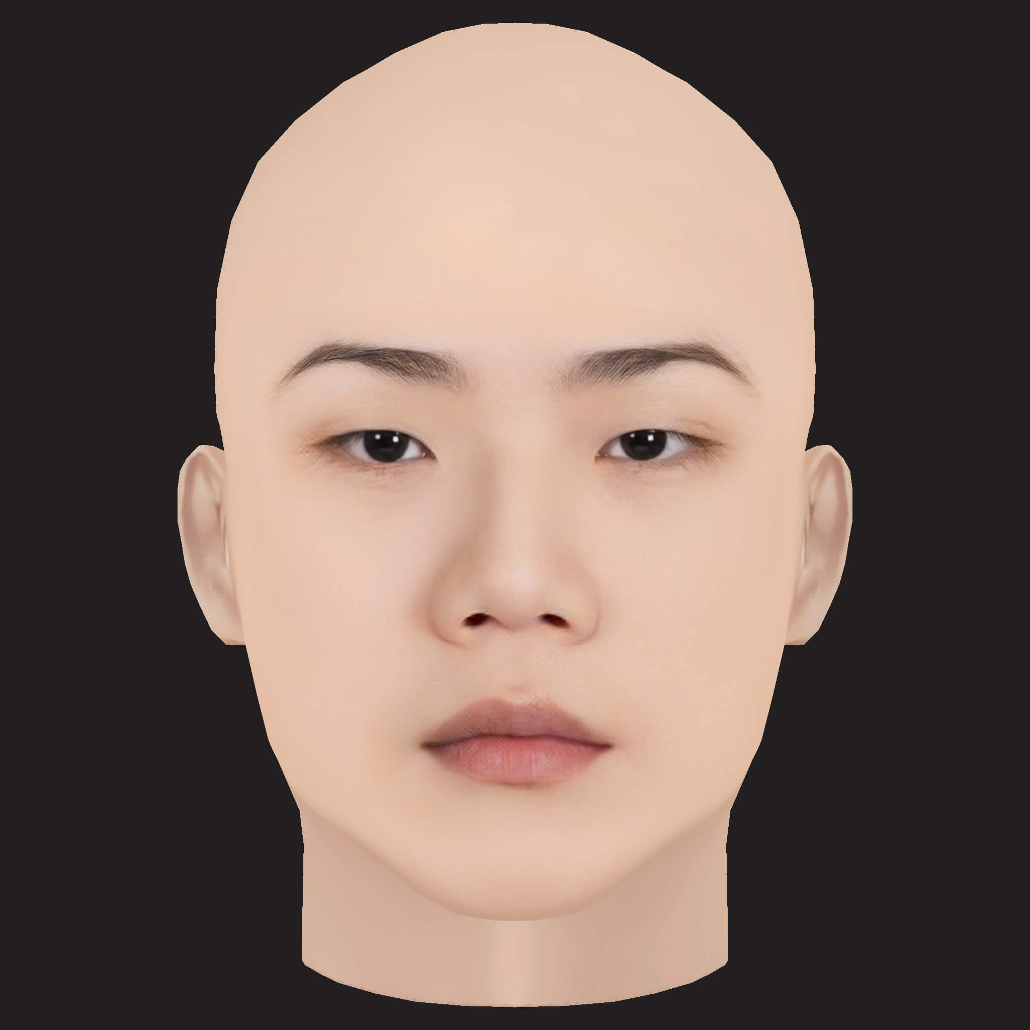 Low Poly Changmo Rapper Head 3D Model