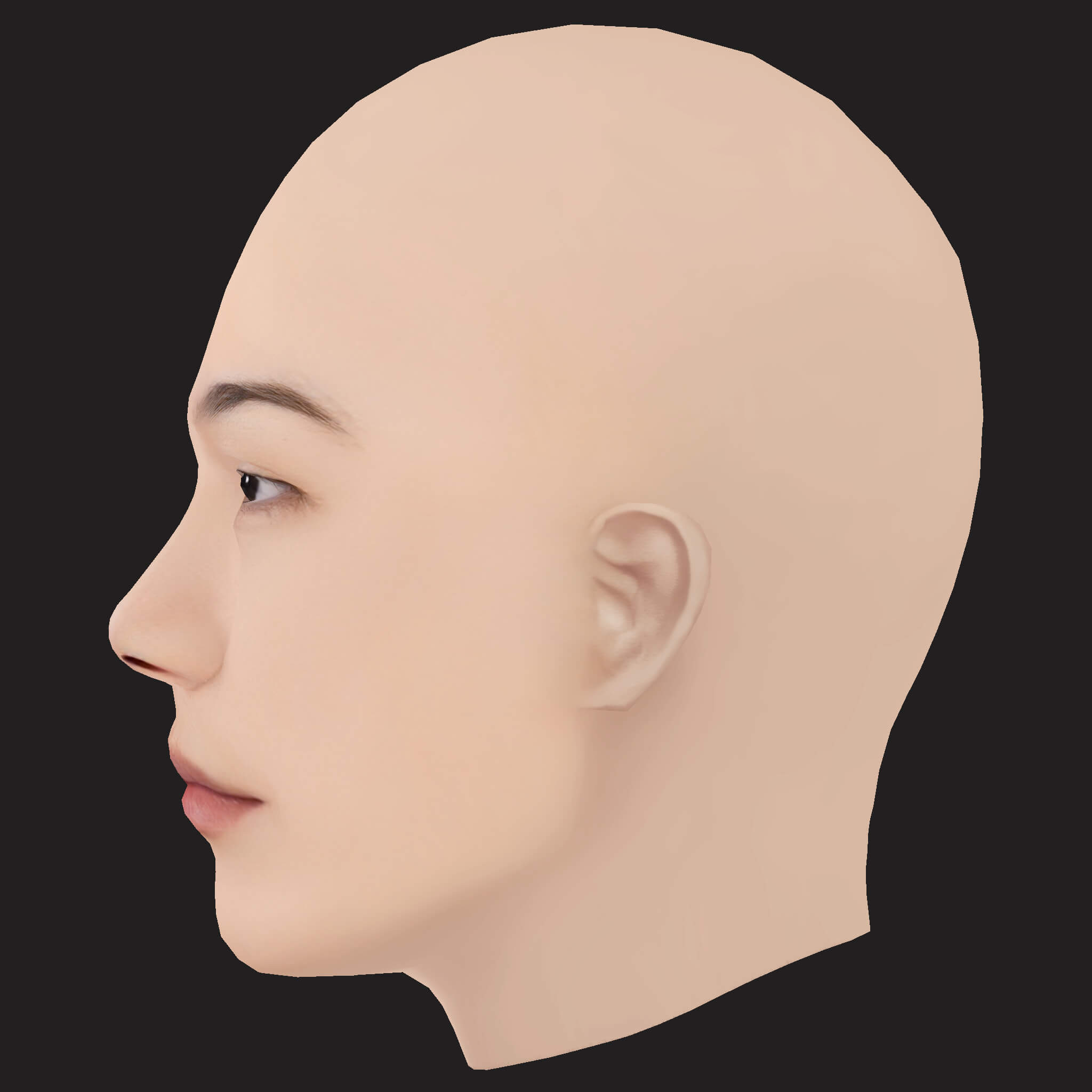 Low Poly Changmo Rapper Head 3D Model