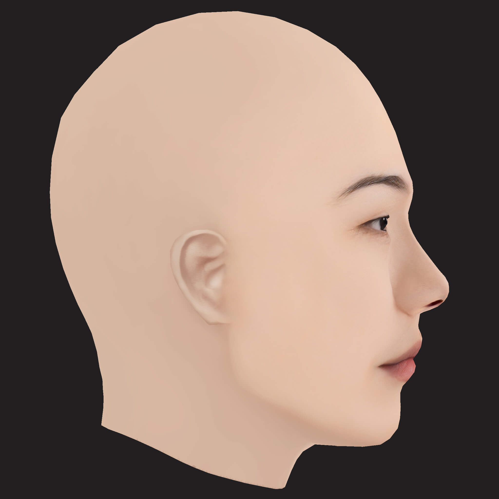 Low Poly Changmo Rapper Head 3D Model