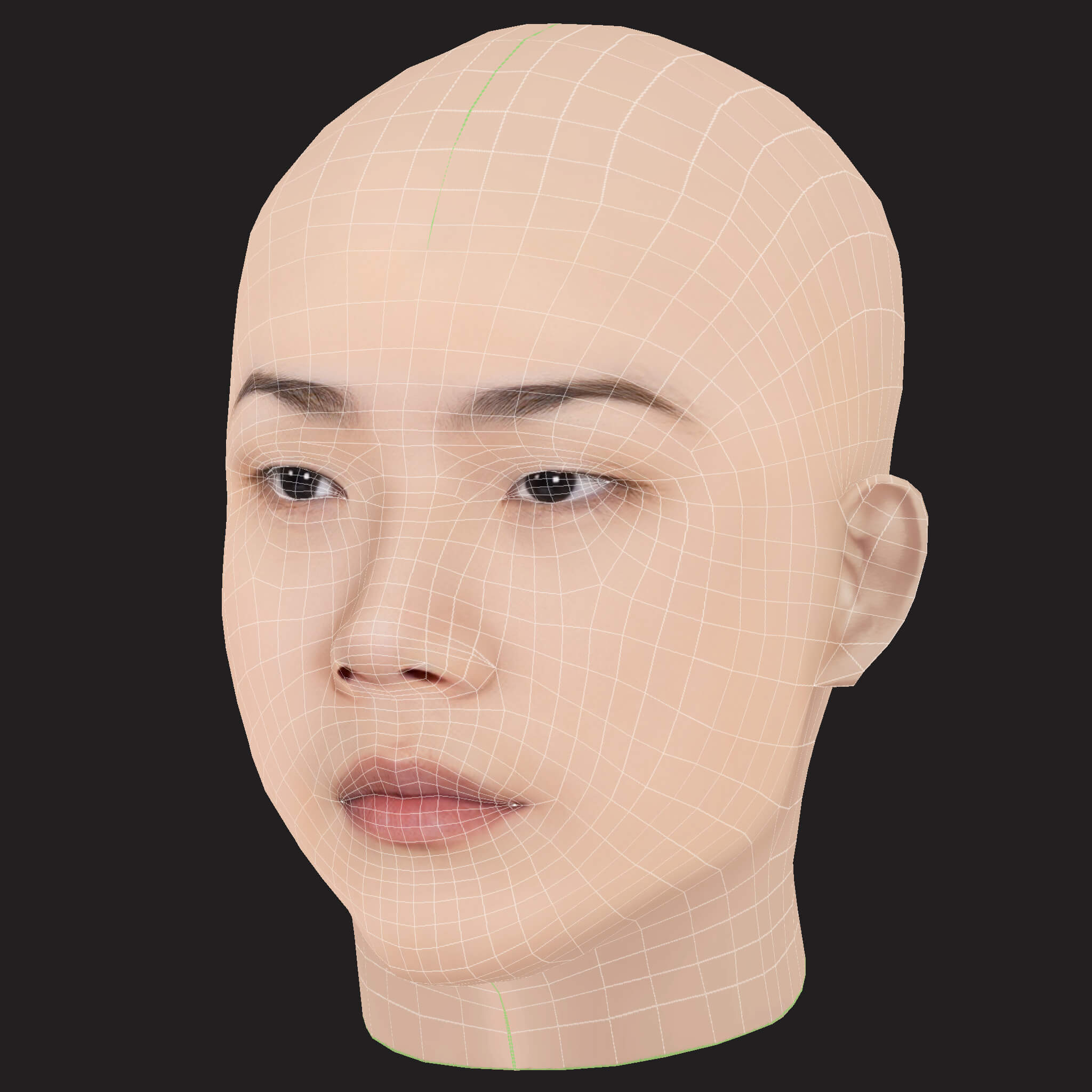 Low Poly Changmo Rapper Head 3D Model
