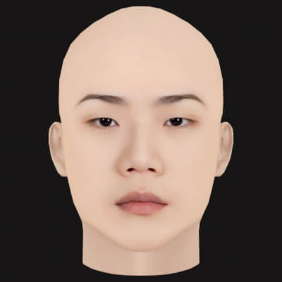 Low Poly Changmo Rapper Head
