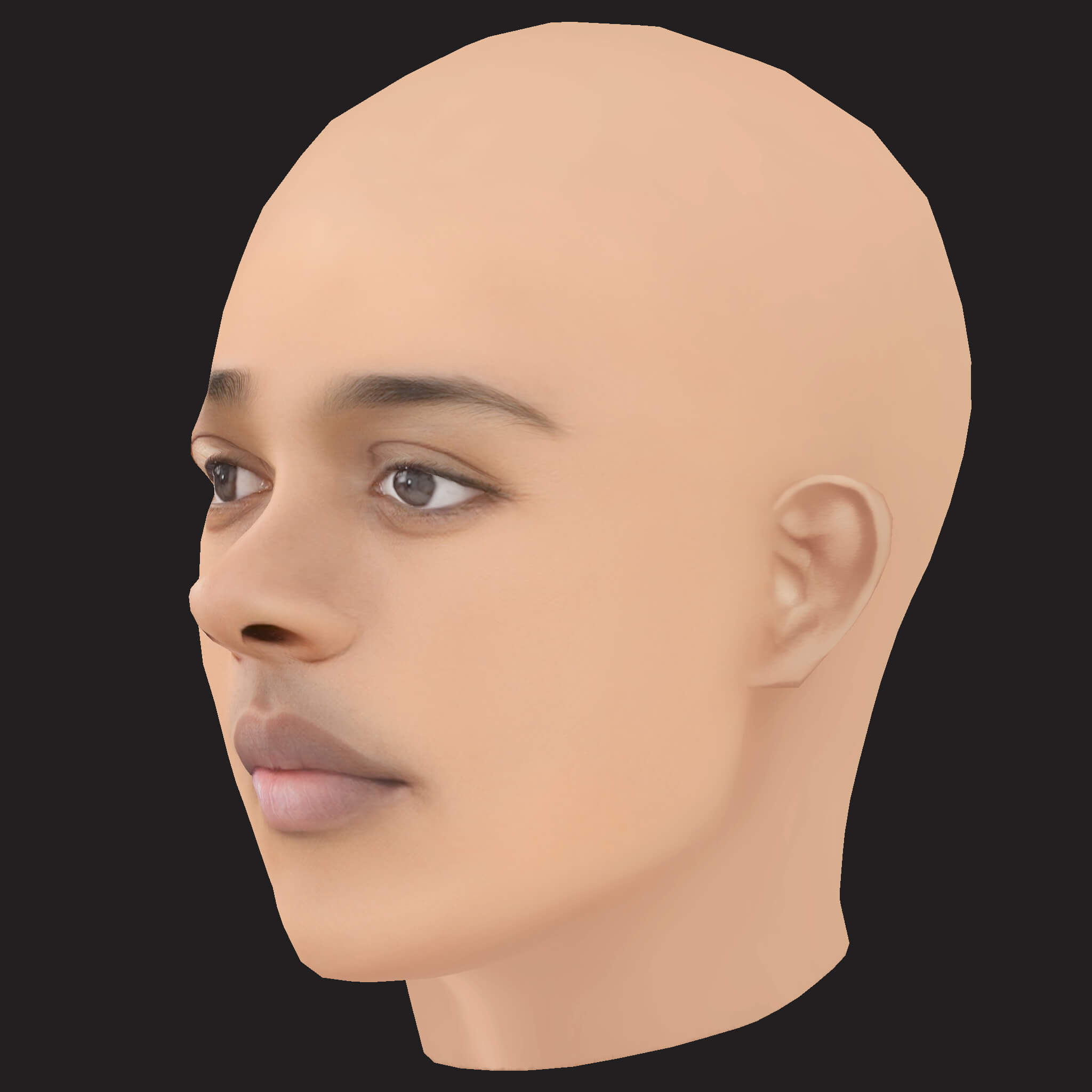 Low Poly Chief Keef Rapper Head 3D Model