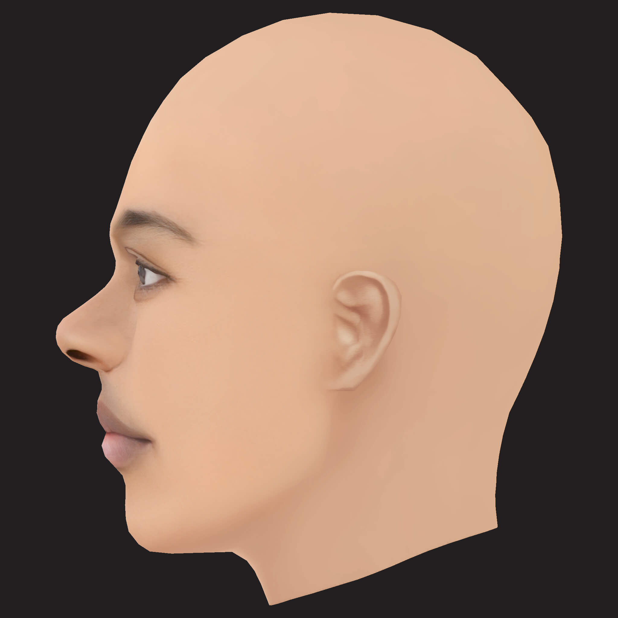 Low Poly Chief Keef Rapper Head 3D Model