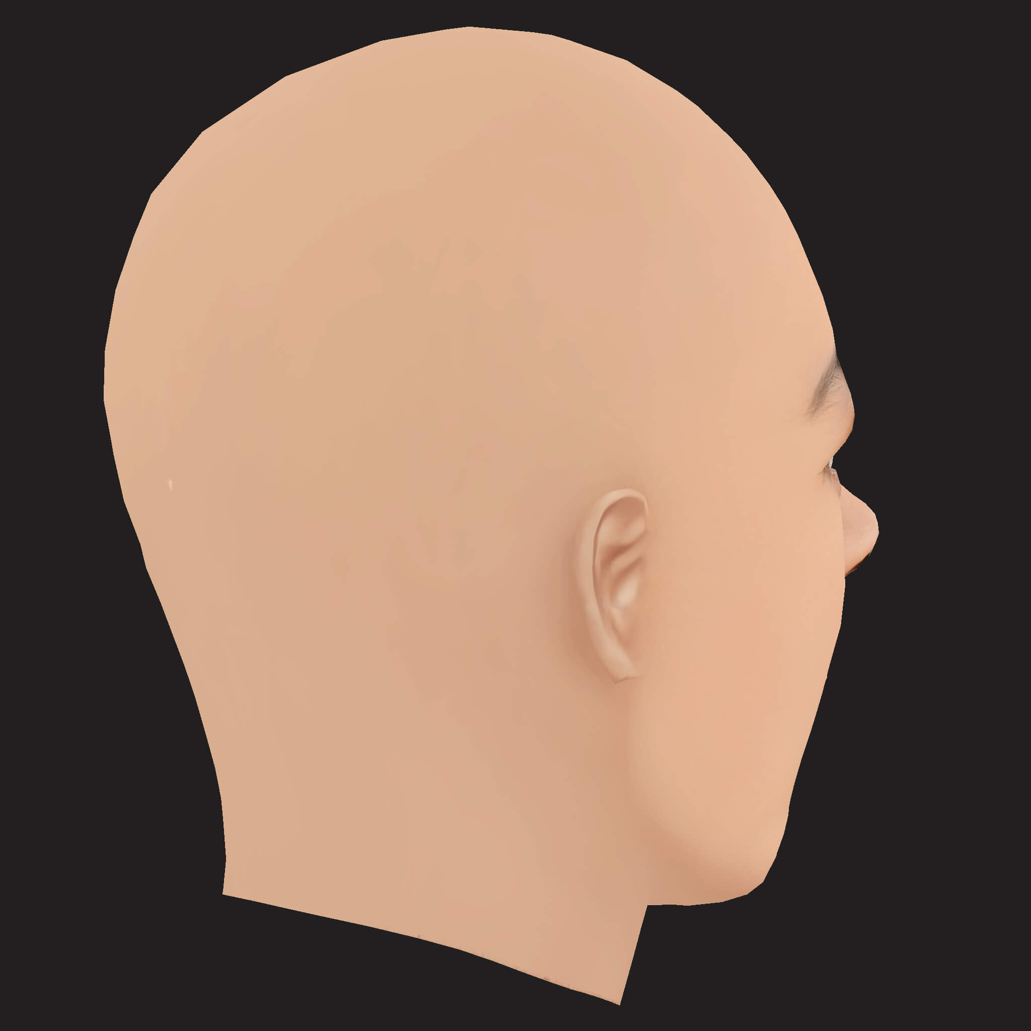 Low Poly Chief Keef Rapper Head 3D Model