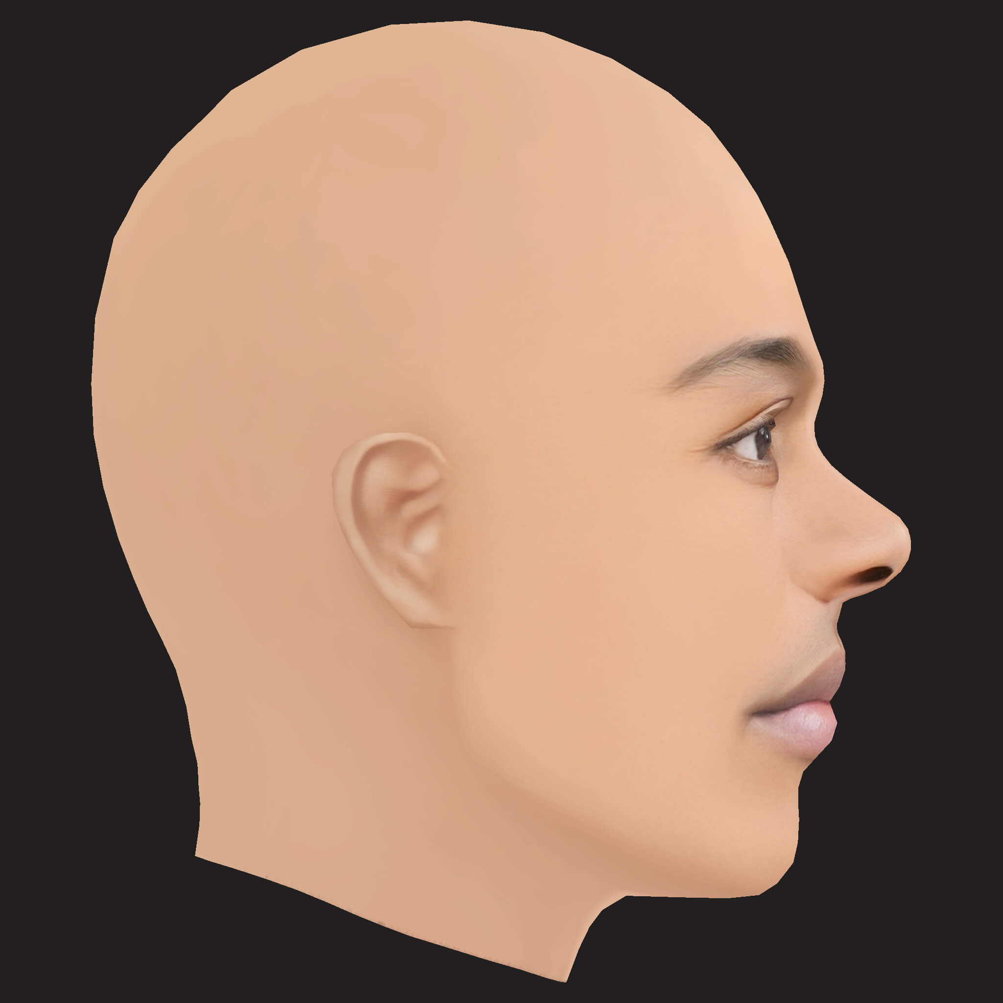 Low Poly Chief Keef Rapper Head 3D Model